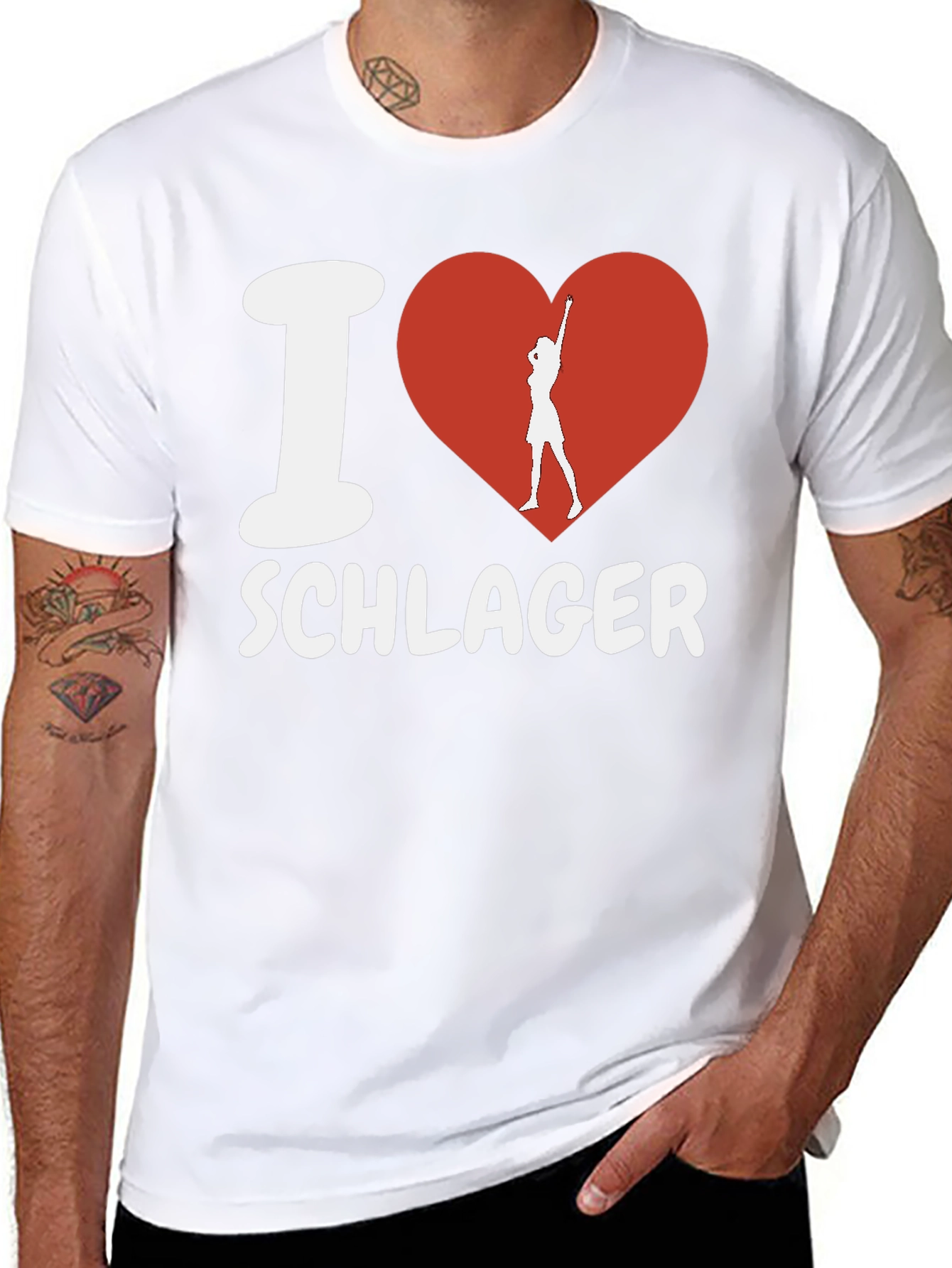 I Love Schlager T-Shirt - Black Cotton Tee