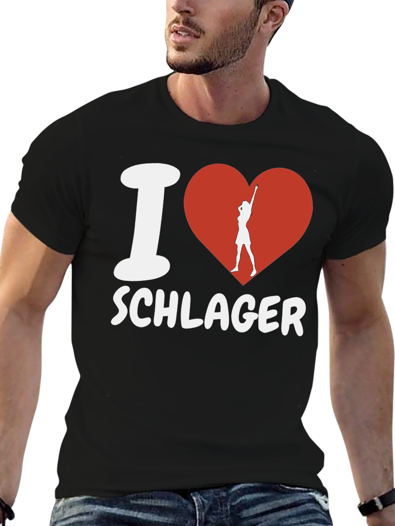 I Love Schlager T-Shirt - Black Cotton Tee