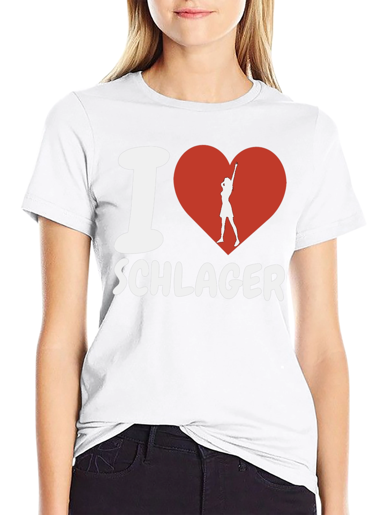 I Love Schlager T-Shirt - Black Cotton Tee