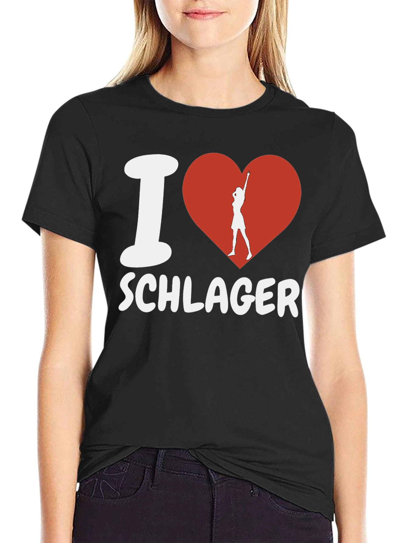 I Love Schlager T-Shirt - Black Cotton Tee