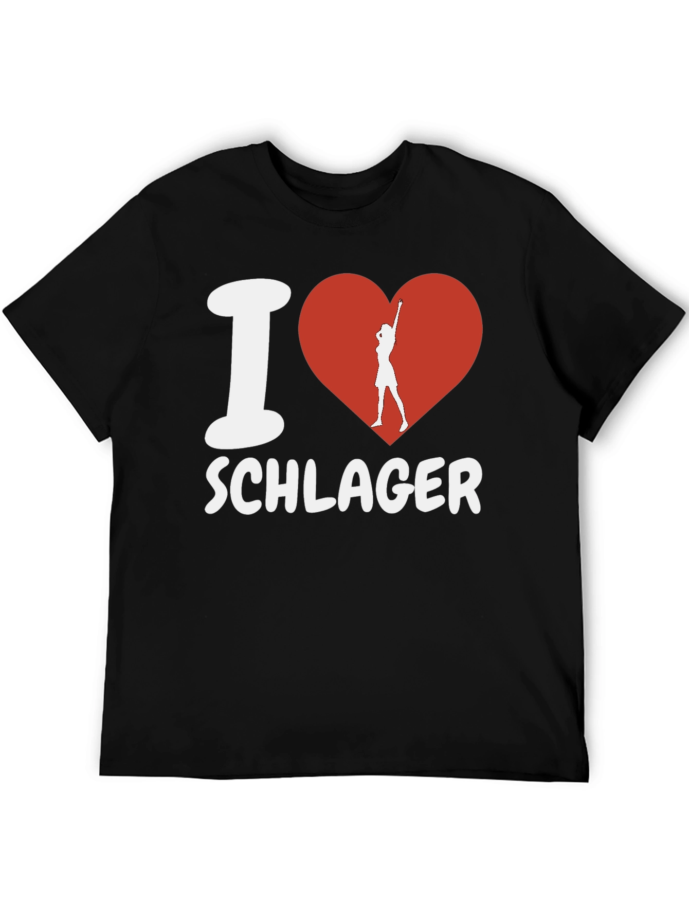 I Love Schlager T-Shirt - Black Cotton Tee