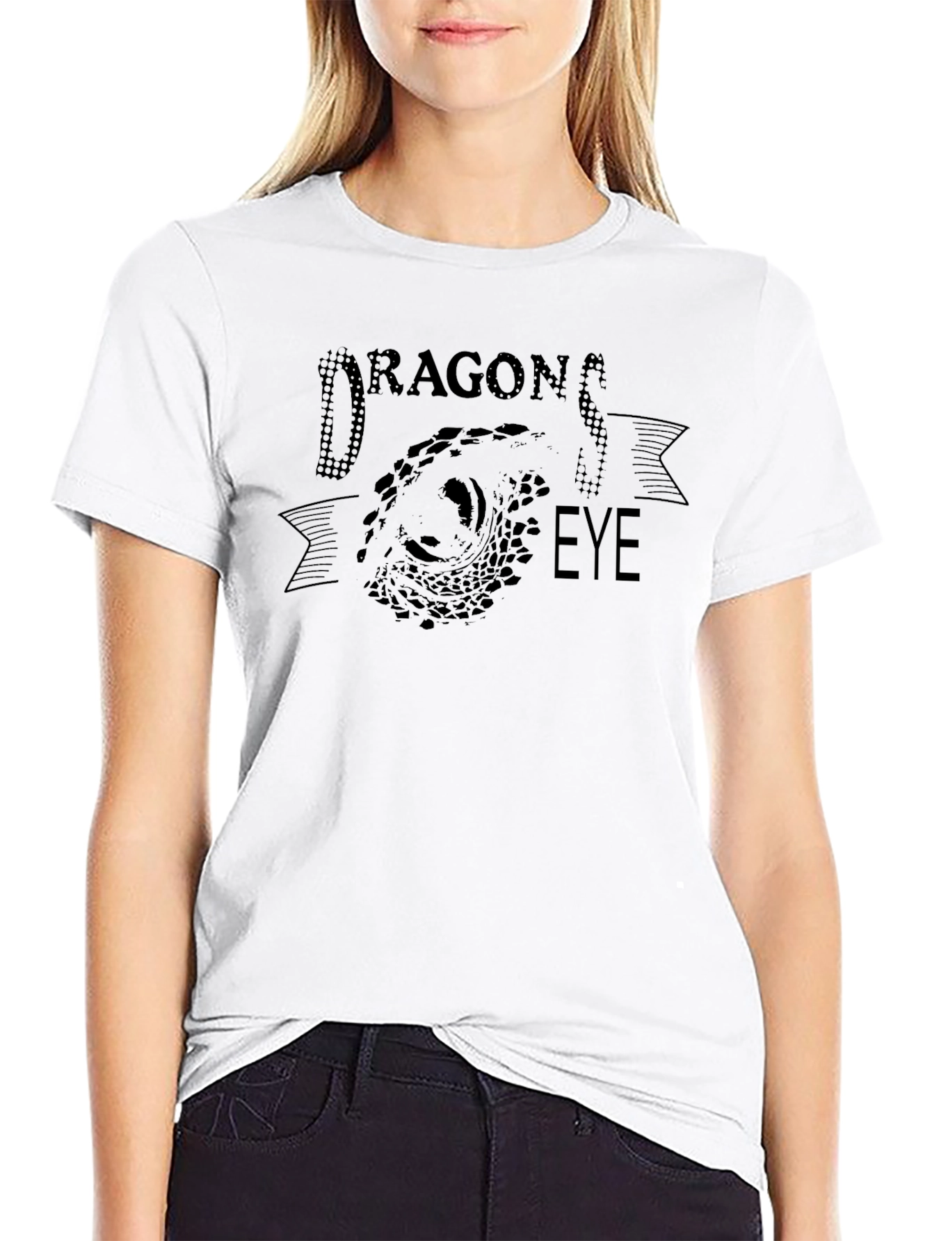 Dragon Eye Graphic Tee - Black Cotton T-Shirt