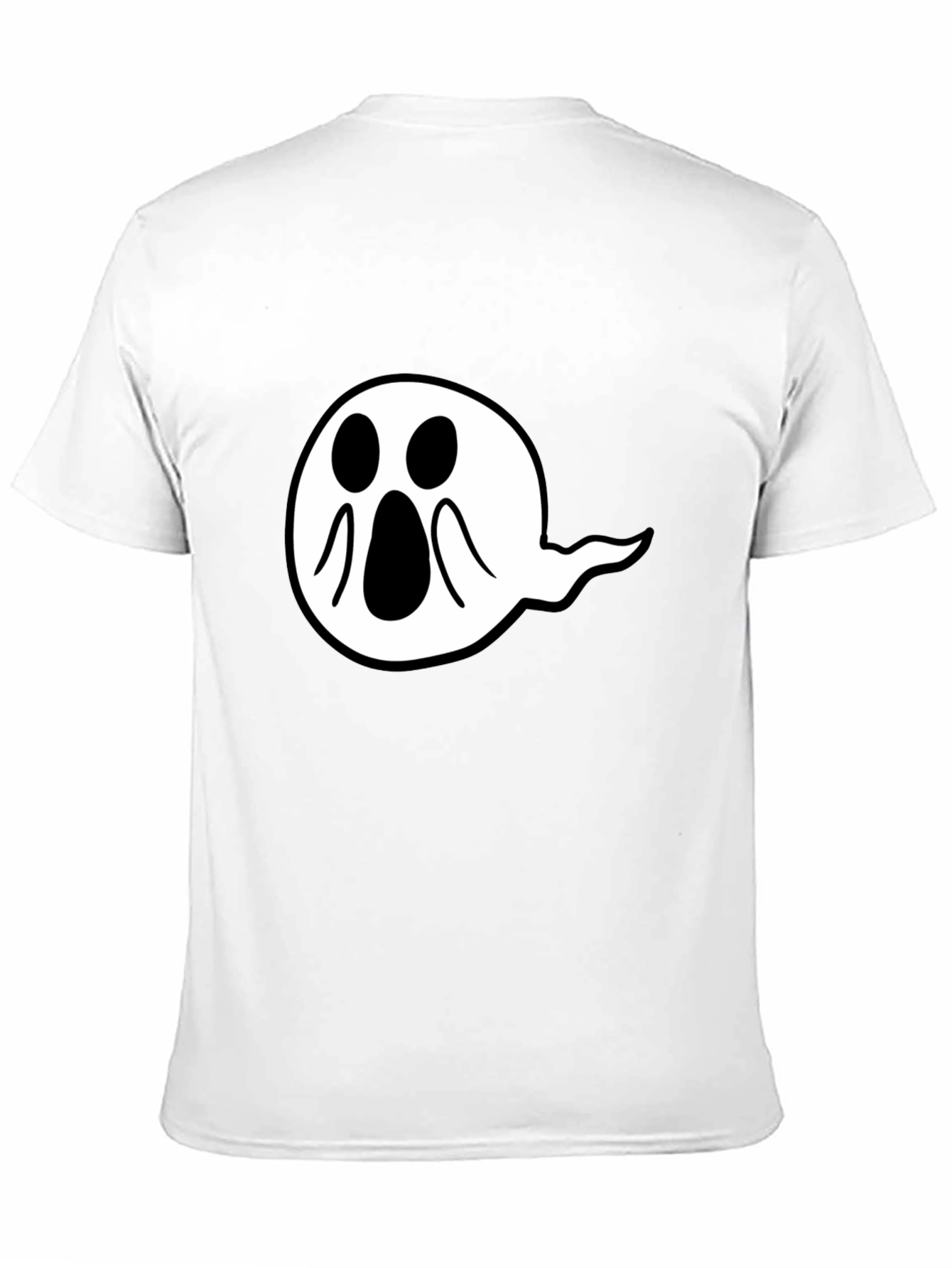 Spooky Ghost Graphic Tee - Black Cotton Comfort