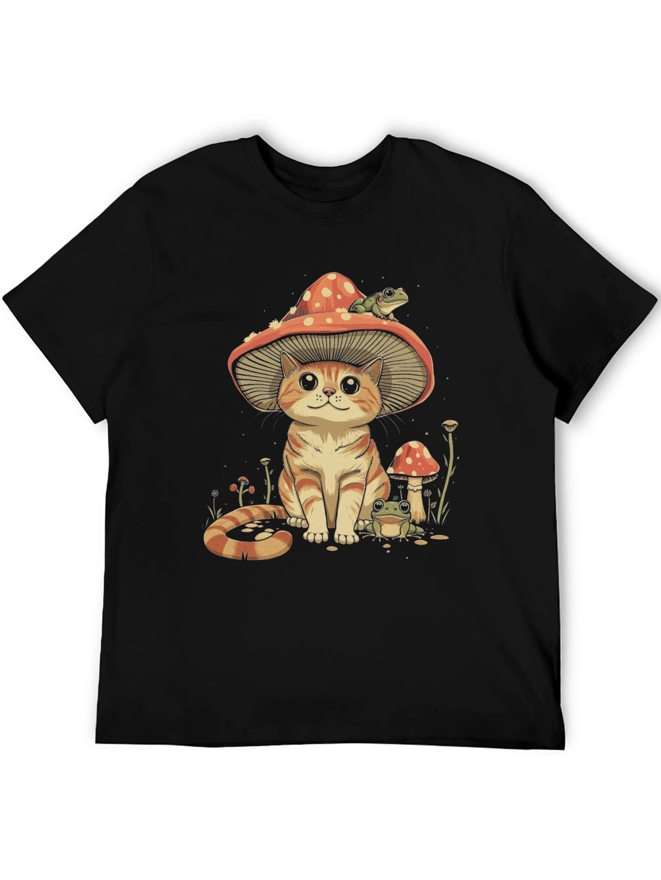 Mushroom Cat & Frog T-Shirt