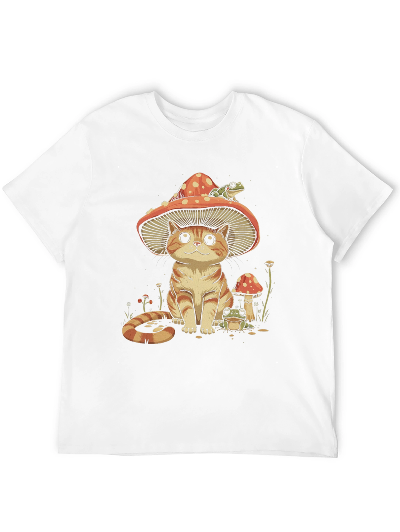 Mushroom Cat & Frog T-Shirt