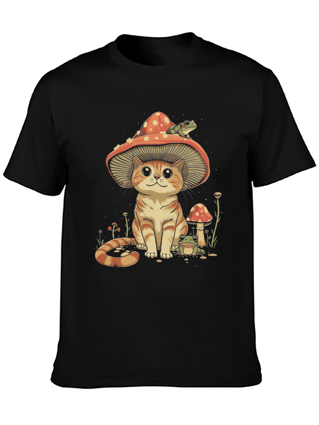 Mushroom Cat & Frog T-Shirt