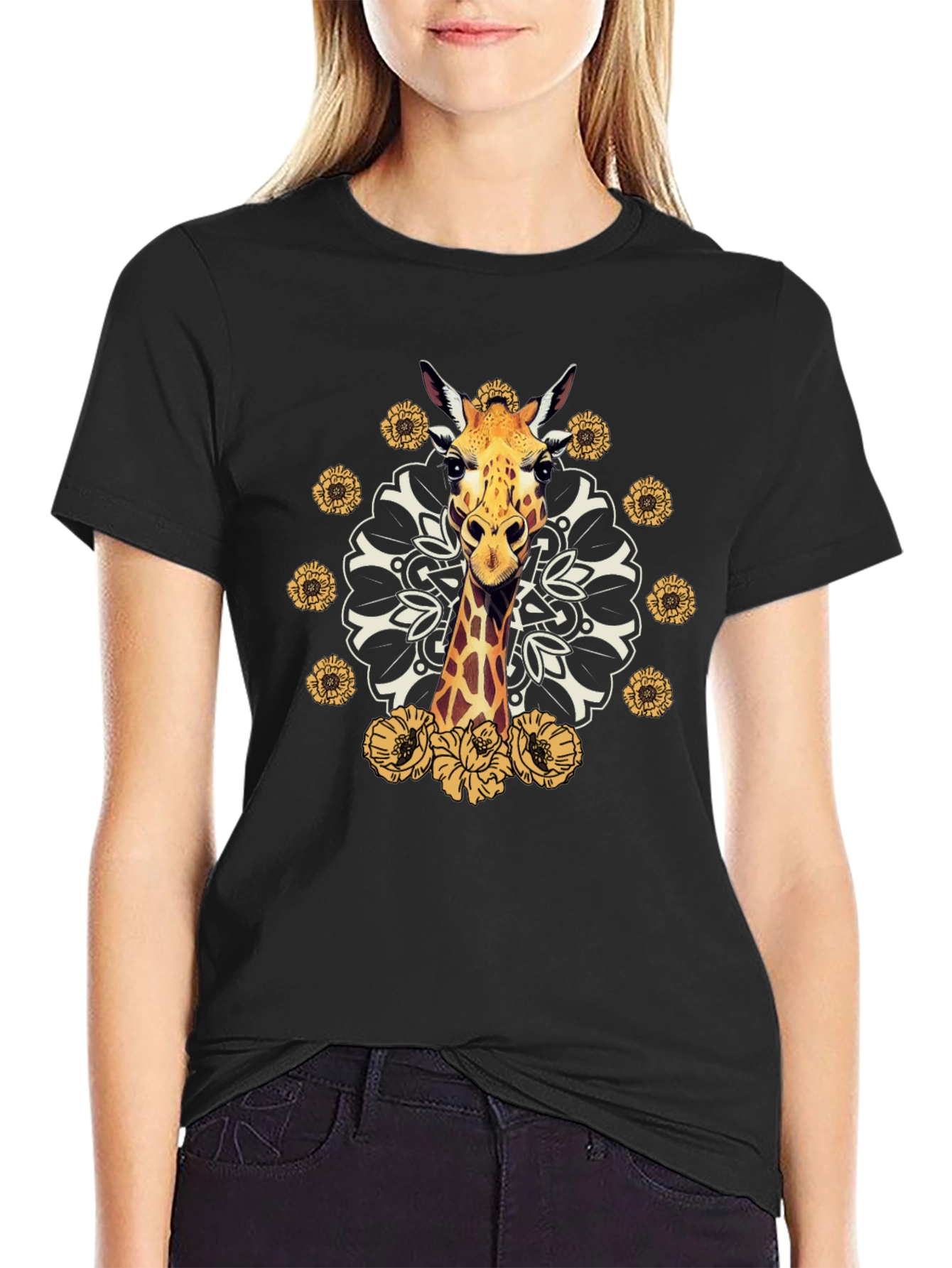 Giraffe Mandala Graphic Tee