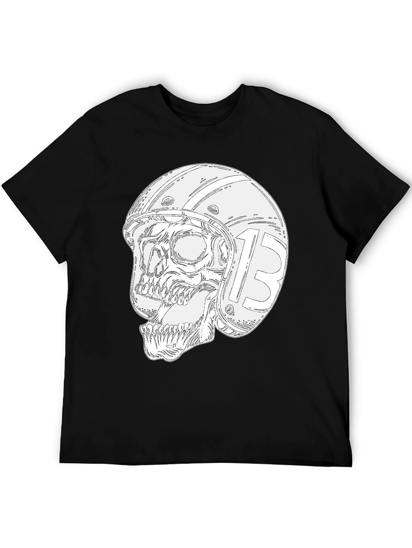 Skull Helmet Black T-Shirt - Rider Graphic Tee