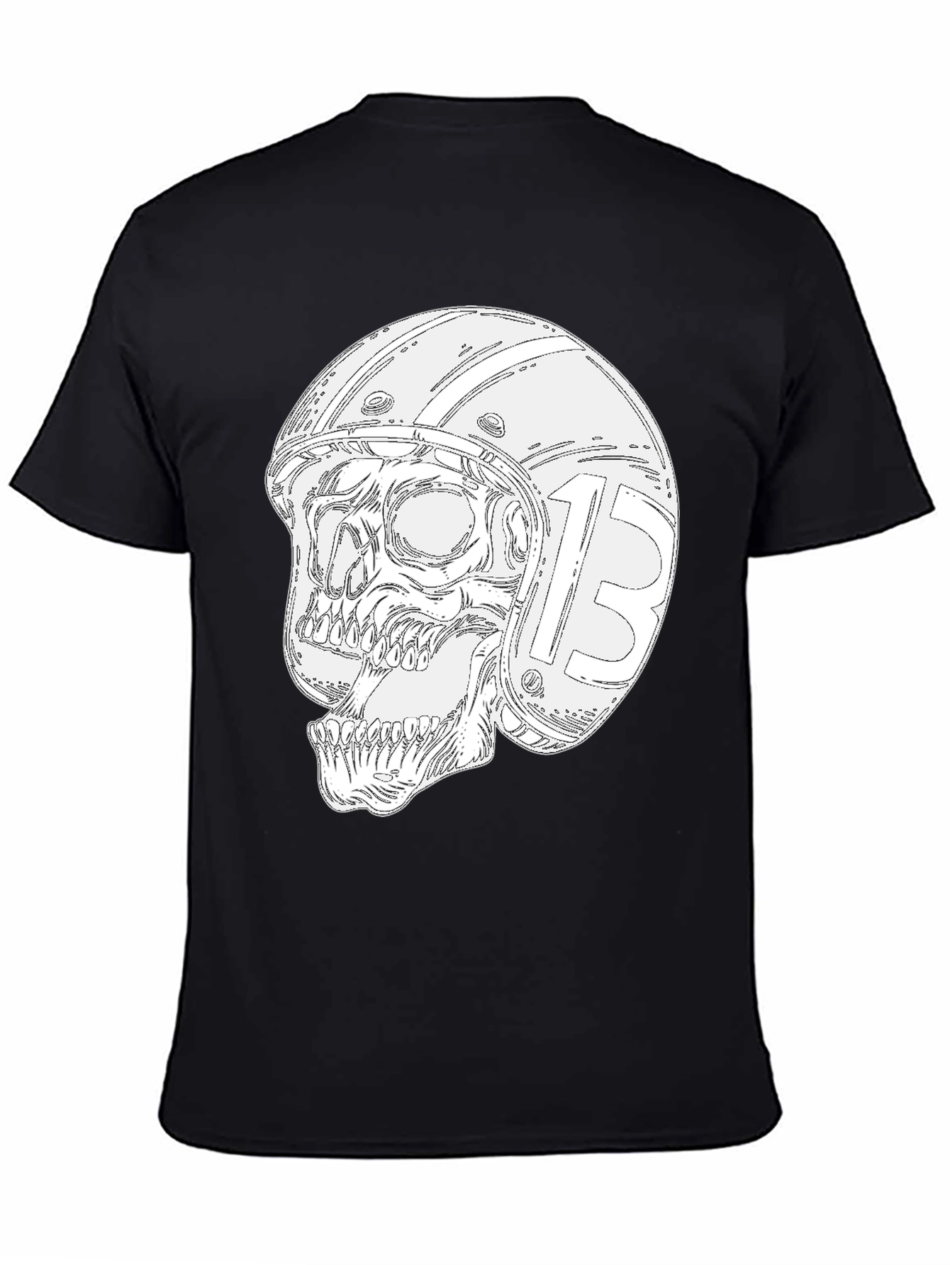 Skull Helmet Black T-Shirt - Rider Graphic Tee