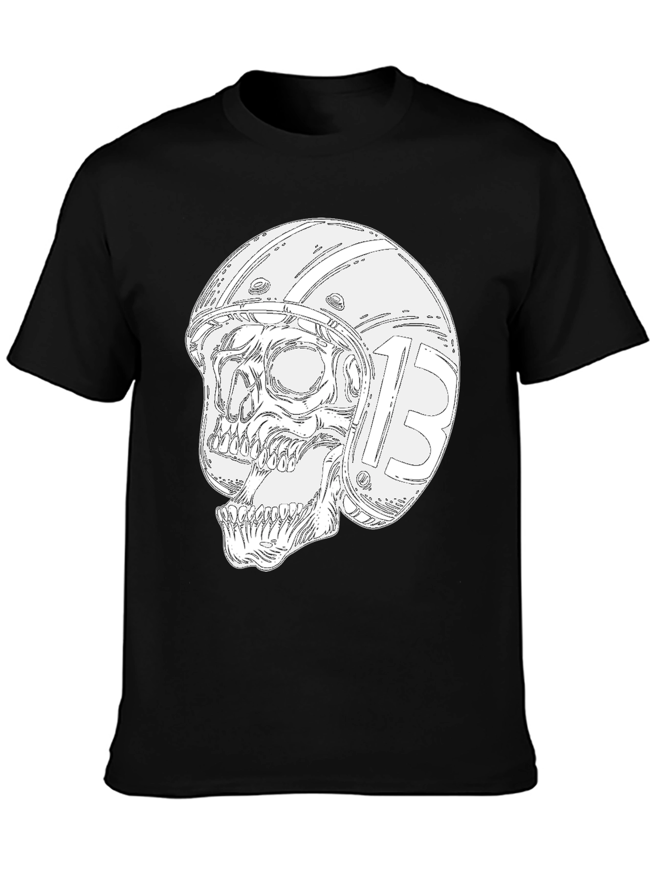 Skull Helmet Black T-Shirt - Rider Graphic Tee