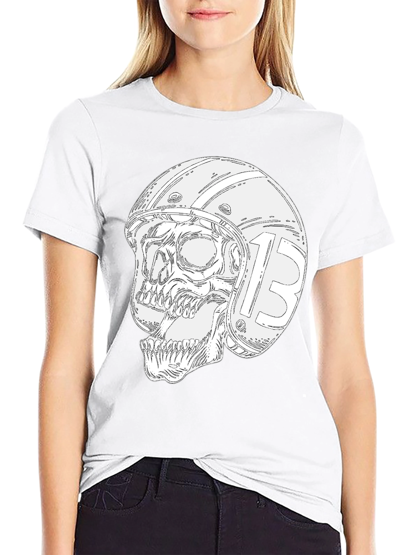 Skull Helmet Black T-Shirt - Rider Graphic Tee