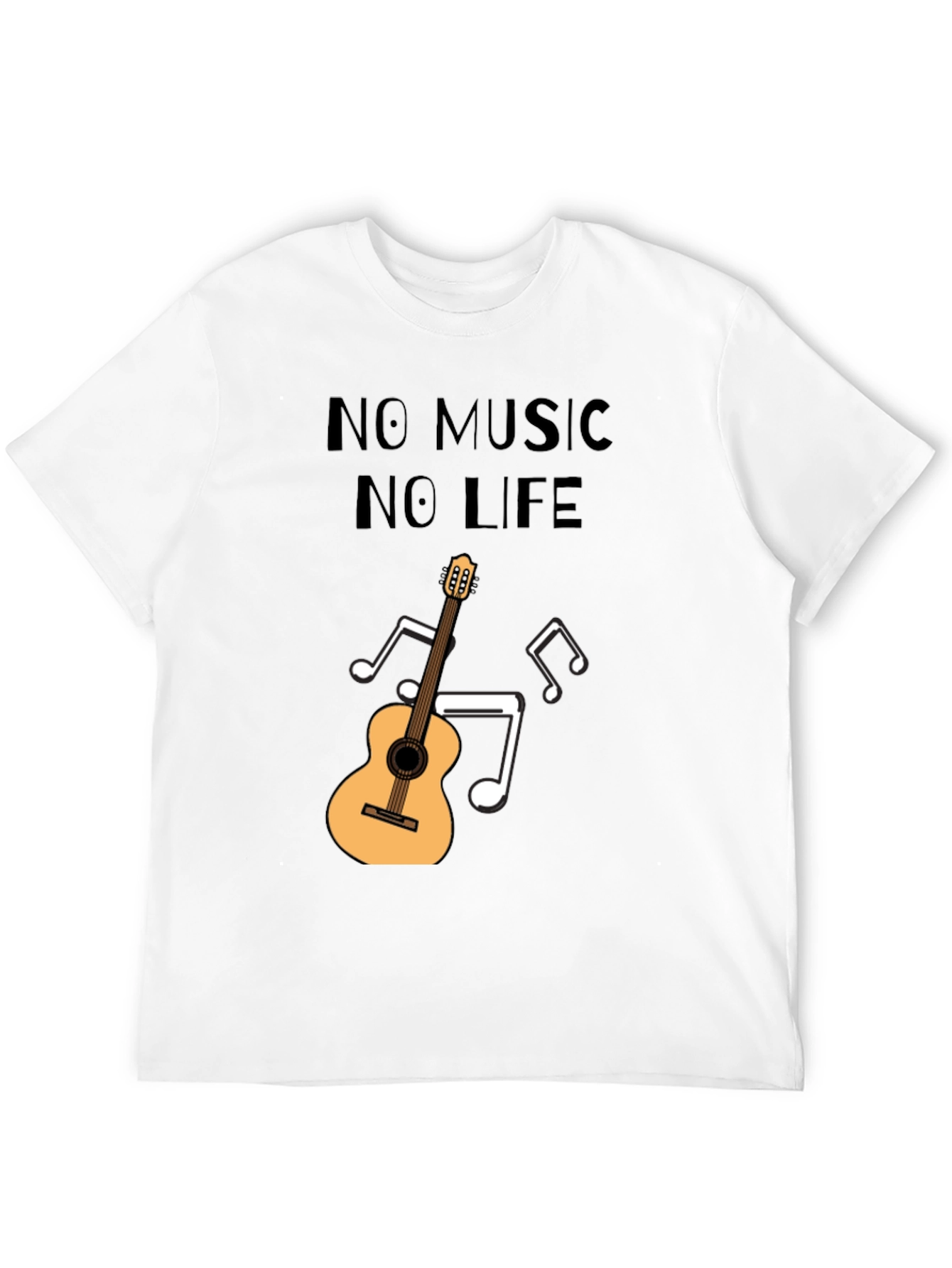 No Music No Life T-Shirt - Guitar Design