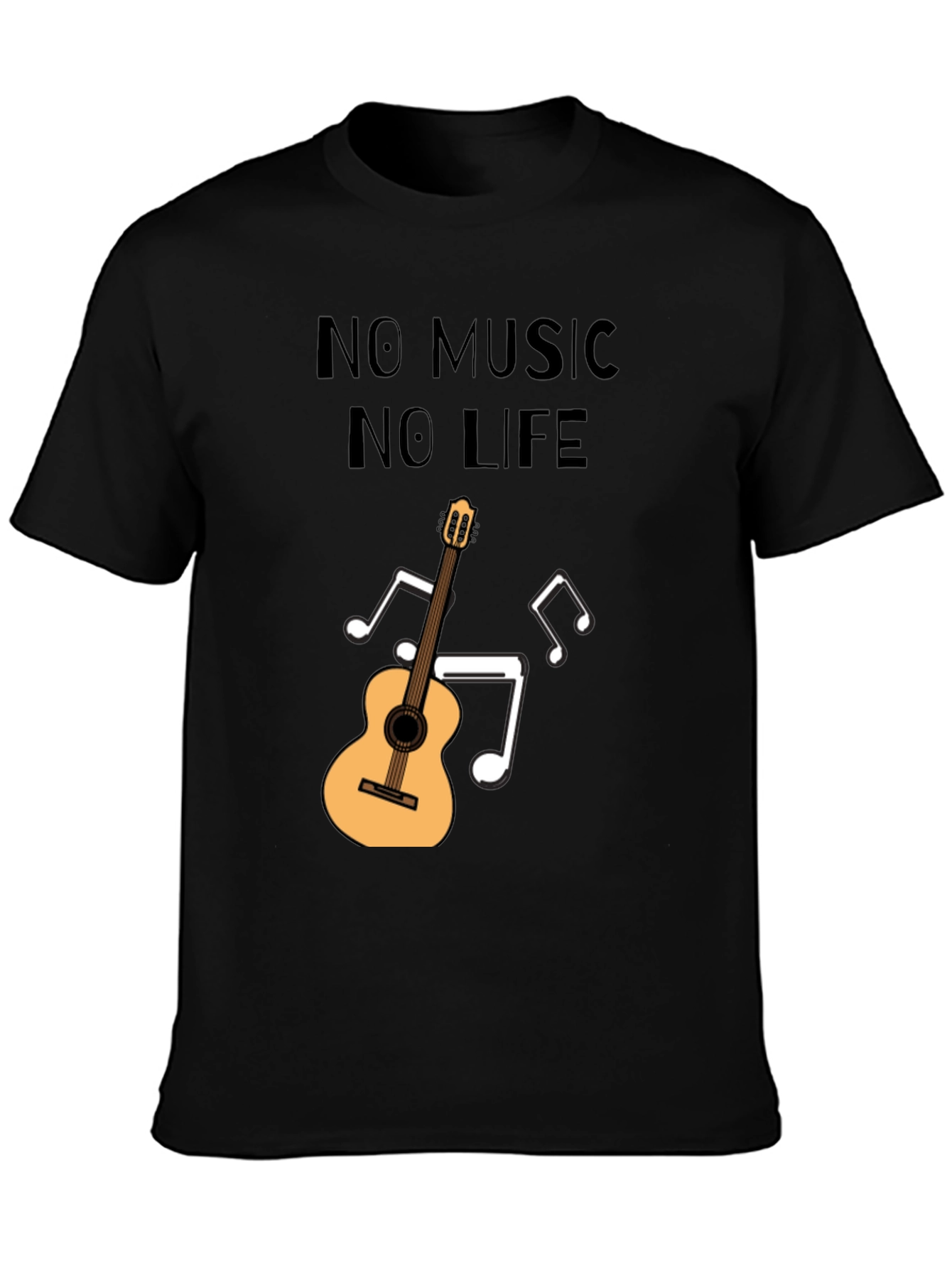 No Music No Life T-Shirt - Guitar Design