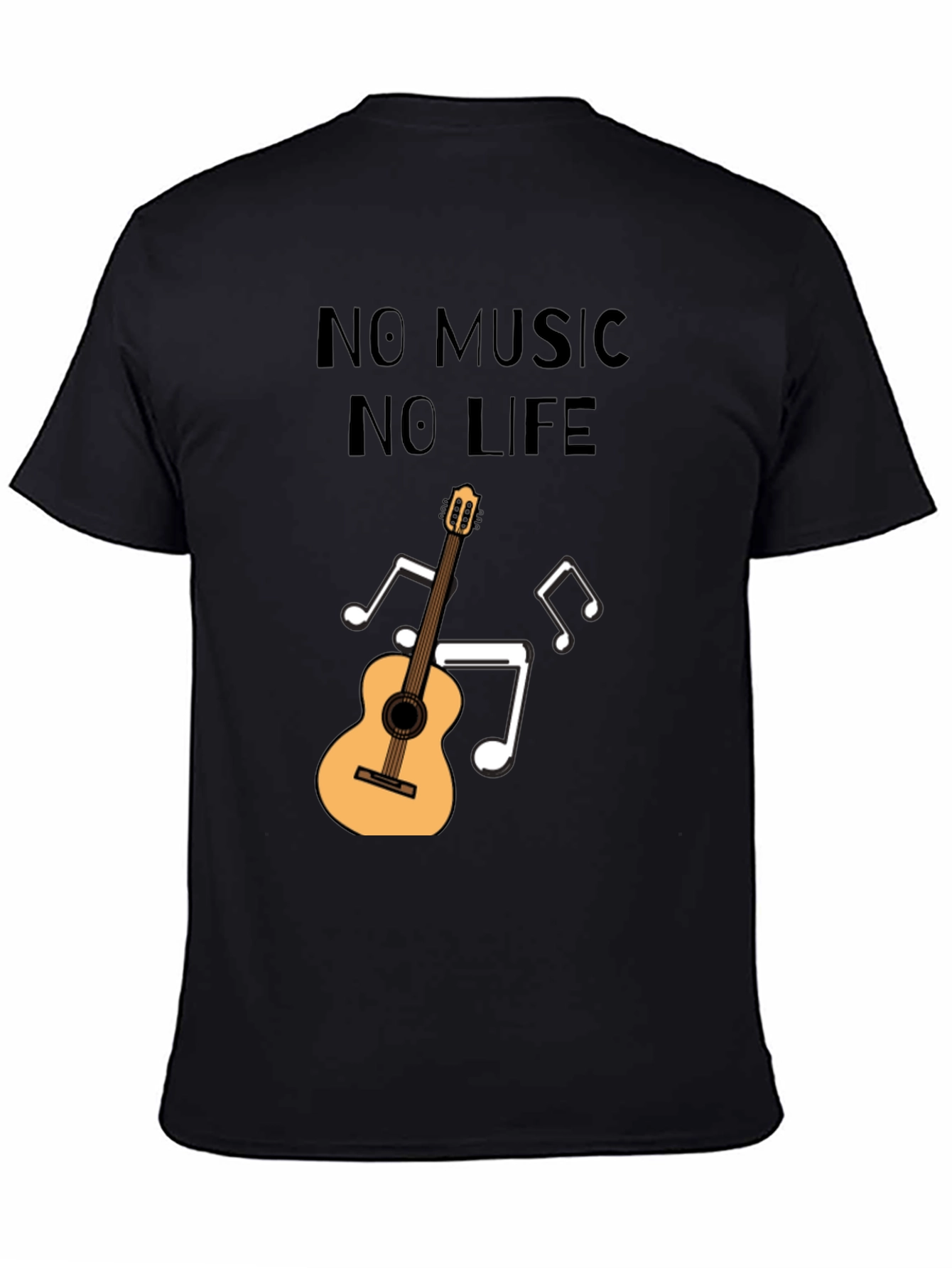No Music No Life T-Shirt - Guitar Design