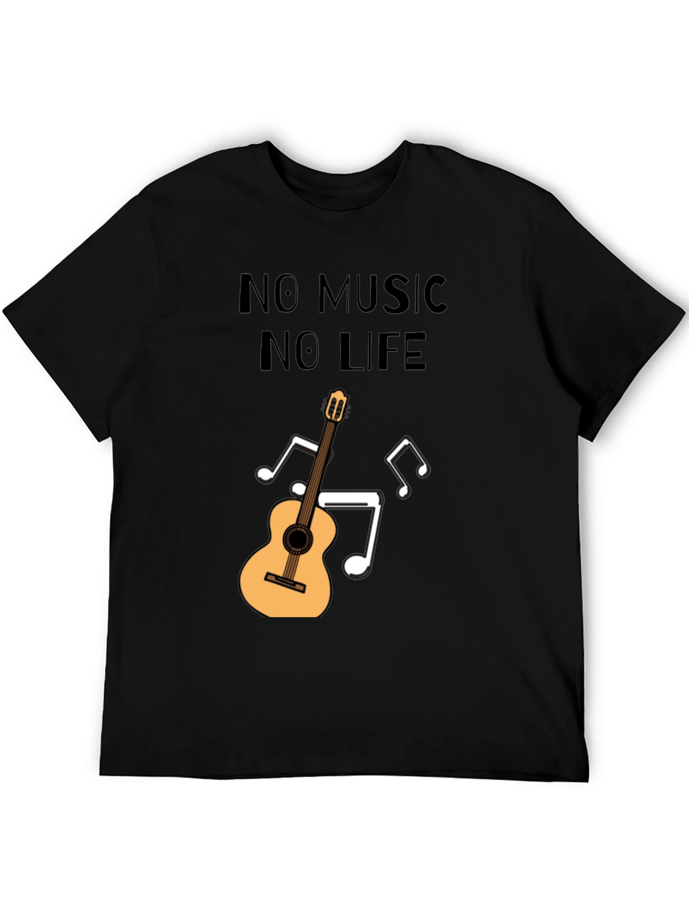 No Music No Life T-Shirt - Guitar Design