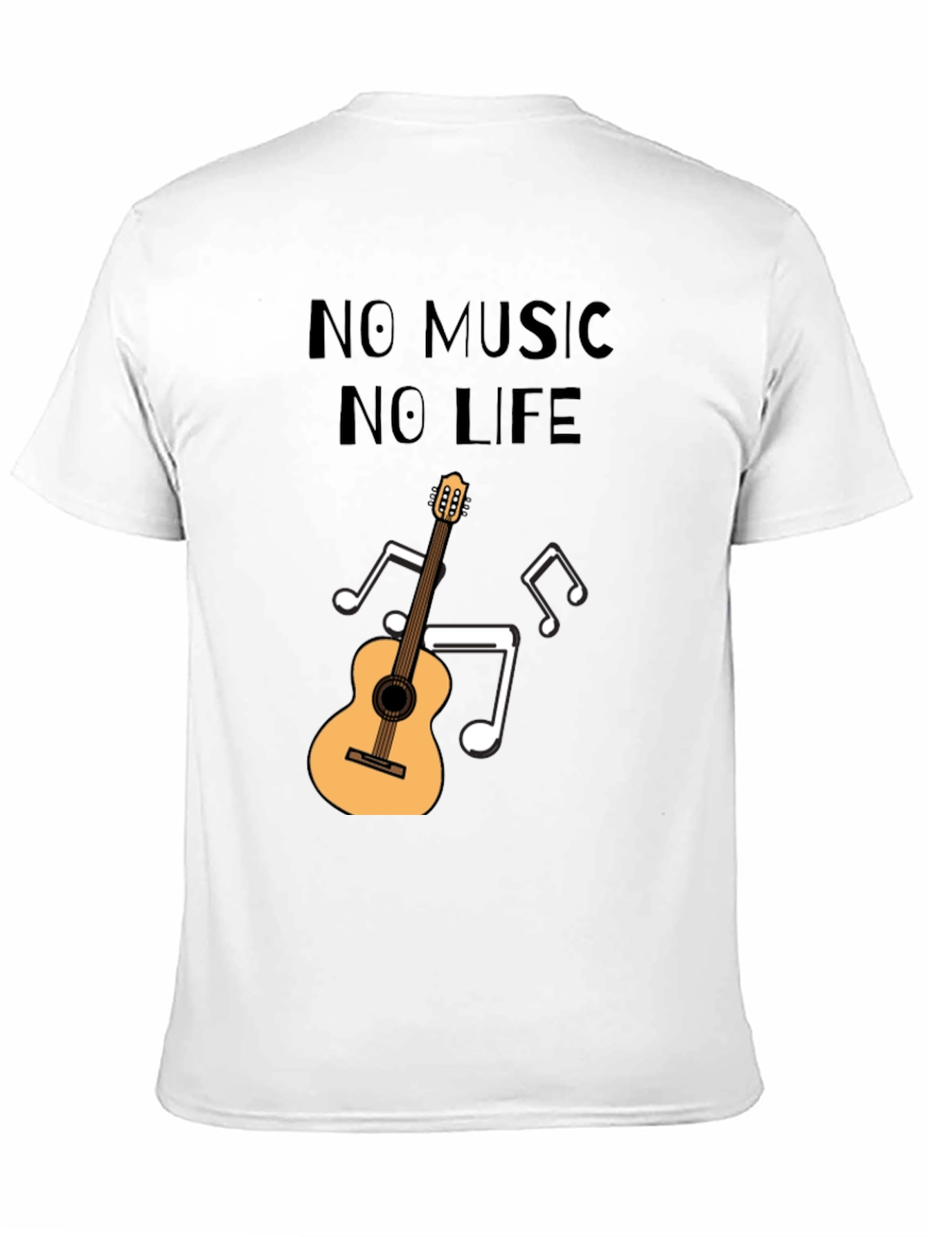No Music No Life T-Shirt - Guitar Design
