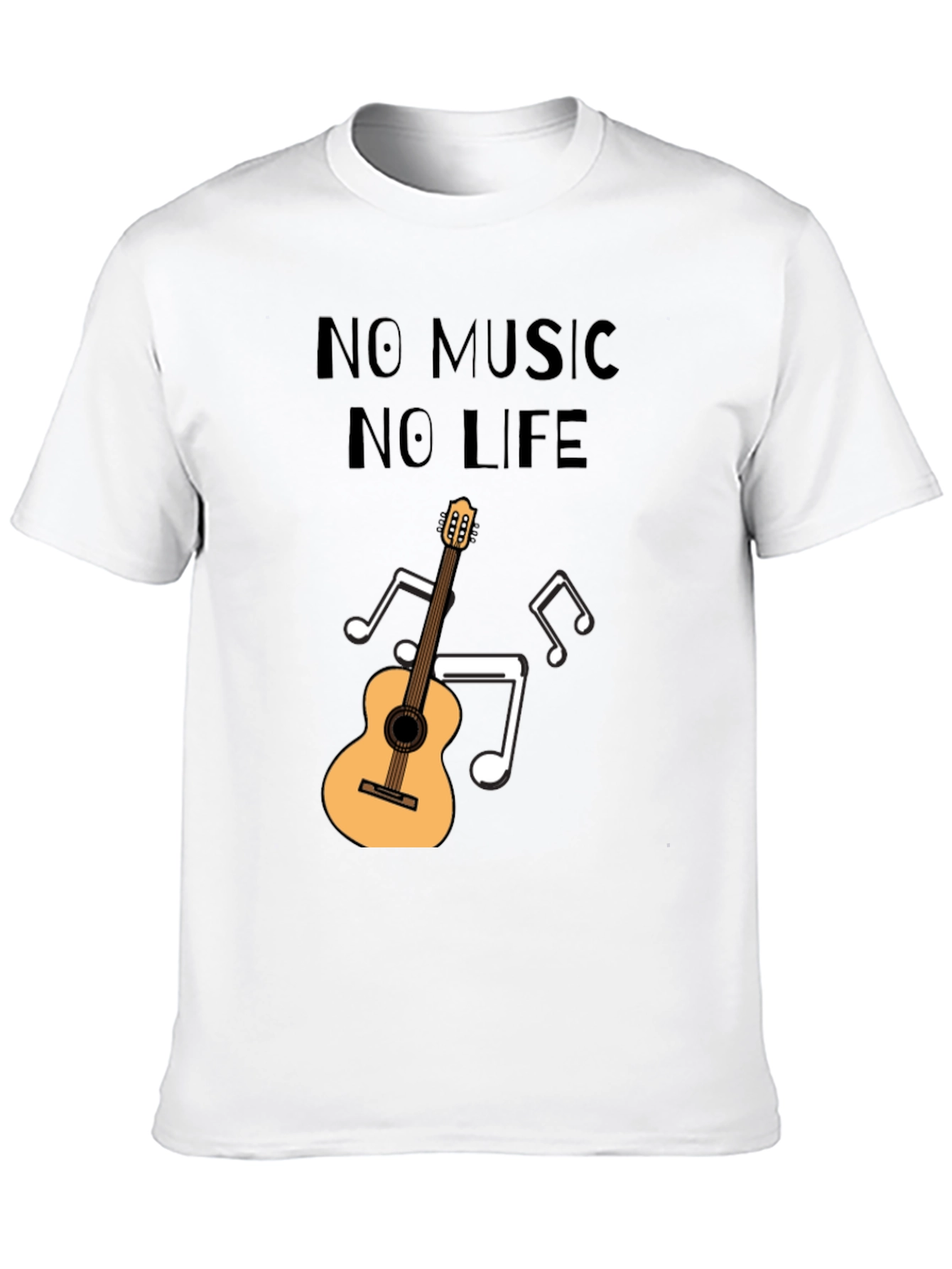 No Music No Life T-Shirt - Guitar Design