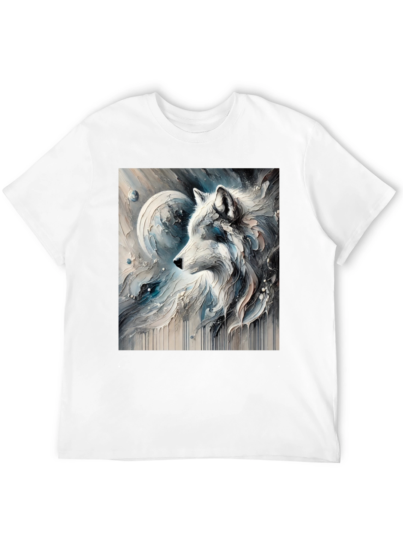 Artistic Wolf Graphic Black Tee