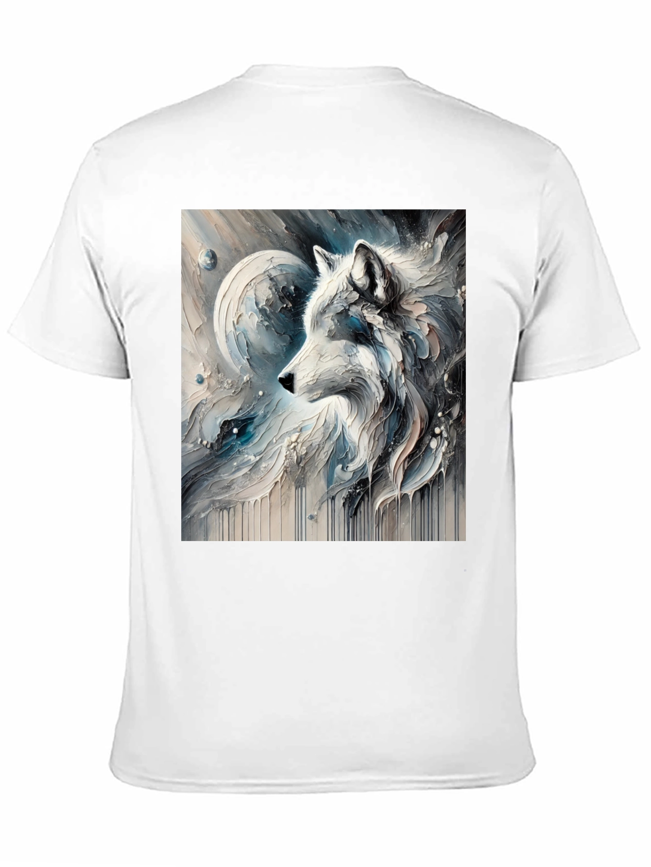 Artistic Wolf Graphic Black Tee