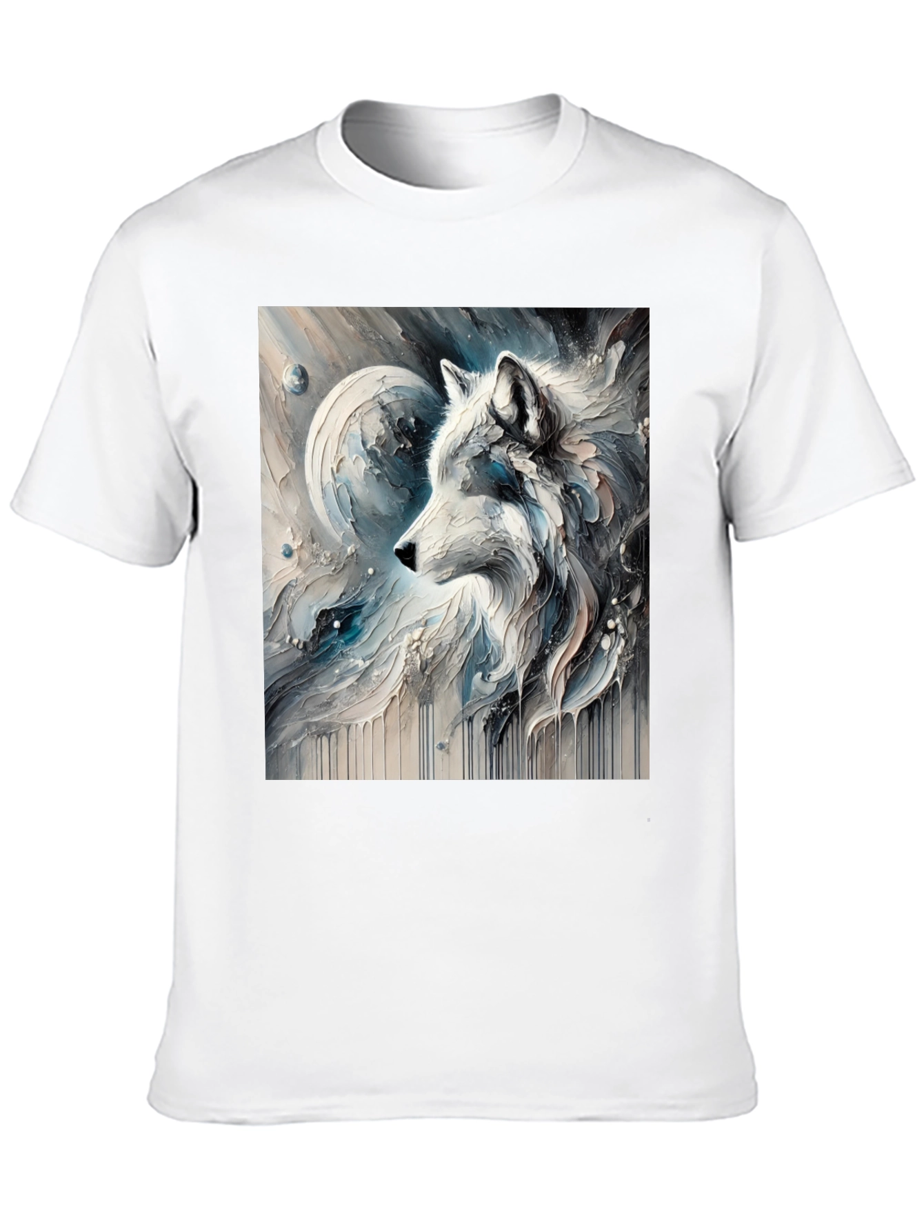 Artistic Wolf Graphic Black Tee