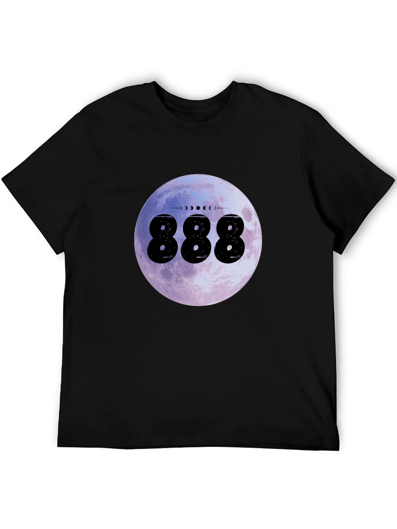 Moon Phase 888 Graphic Black T-Shirt