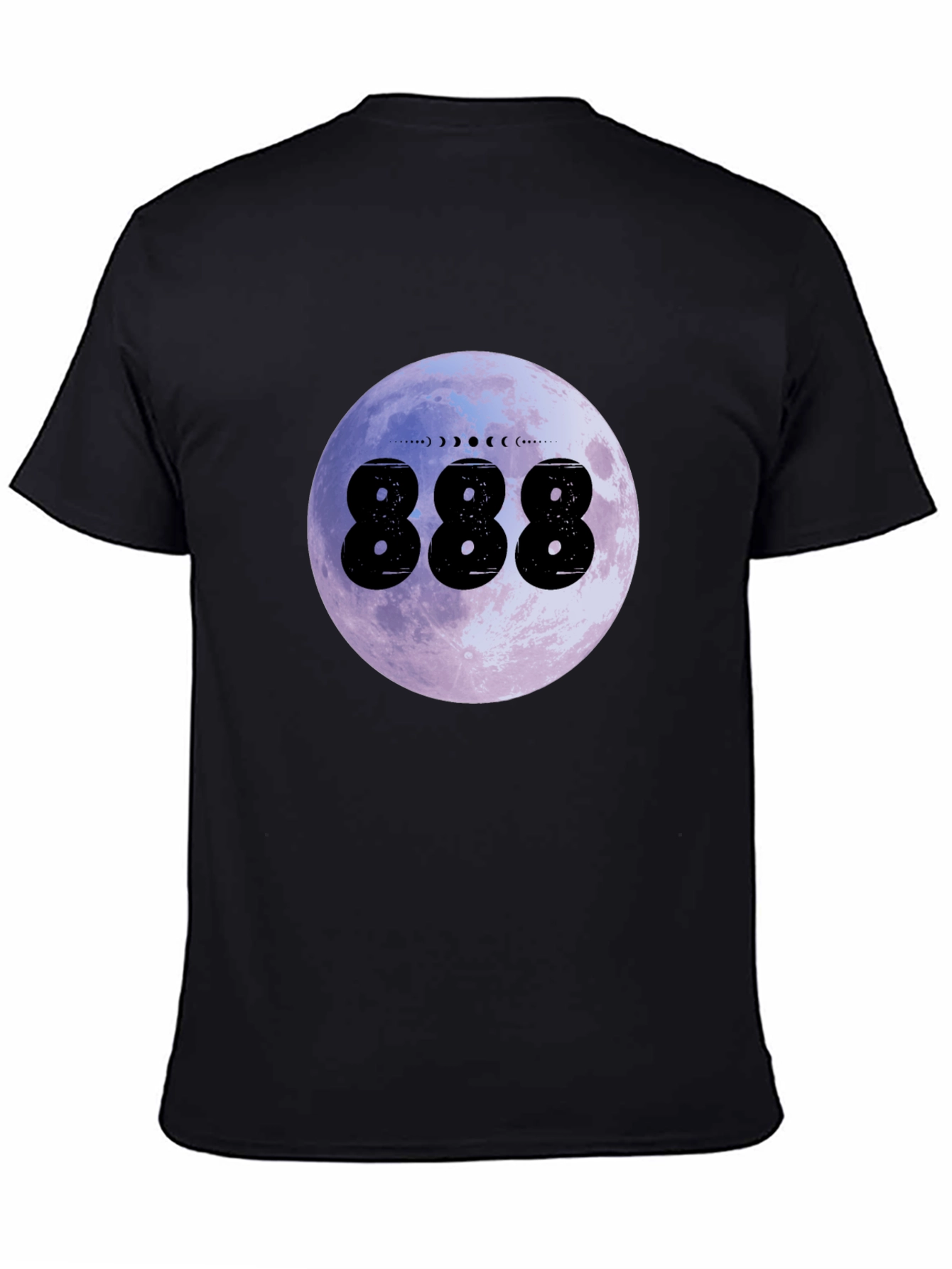 Moon Phase 888 Graphic Black T-Shirt