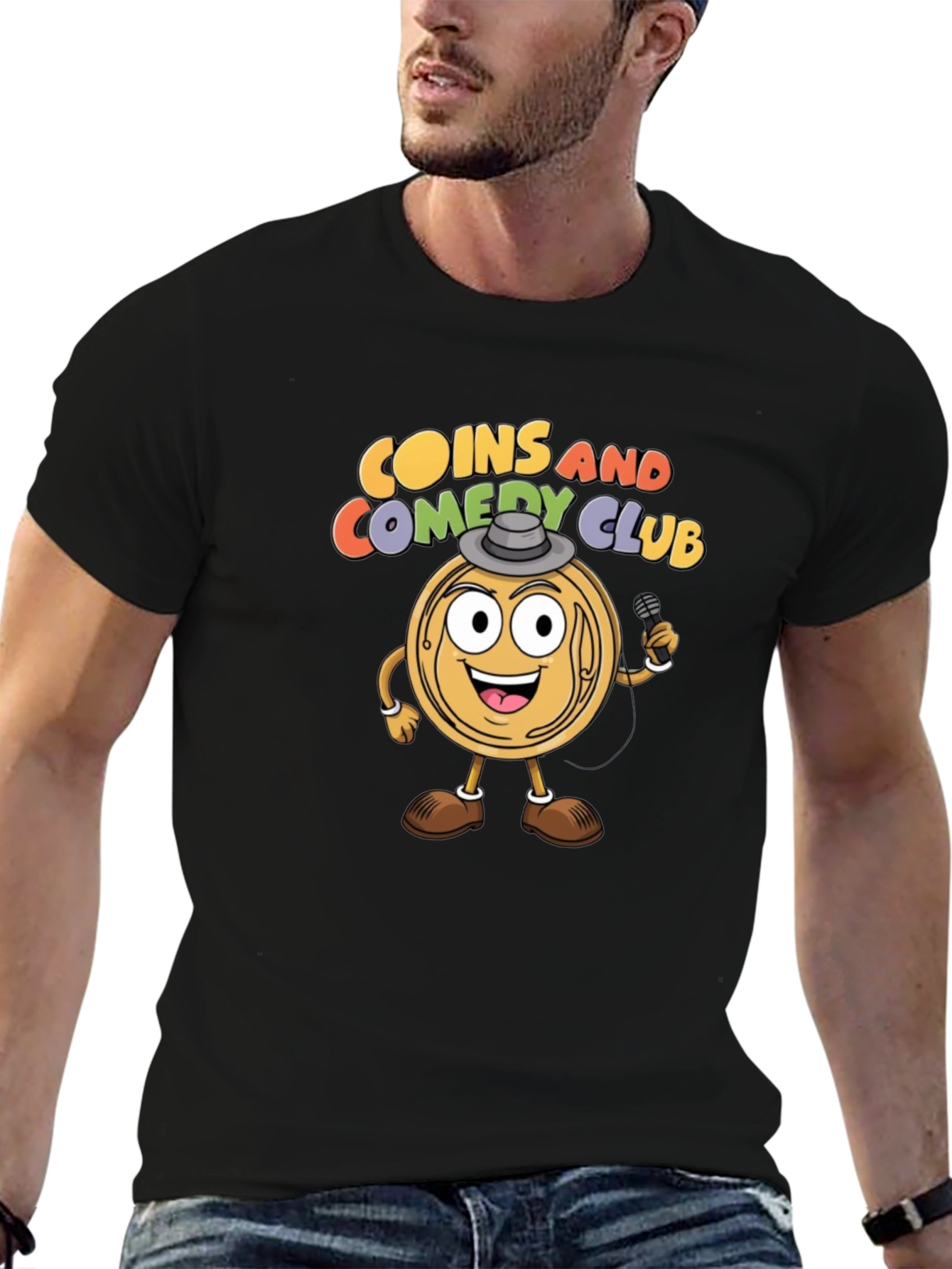 Coins and Comedy Club Graphic T-Shirt