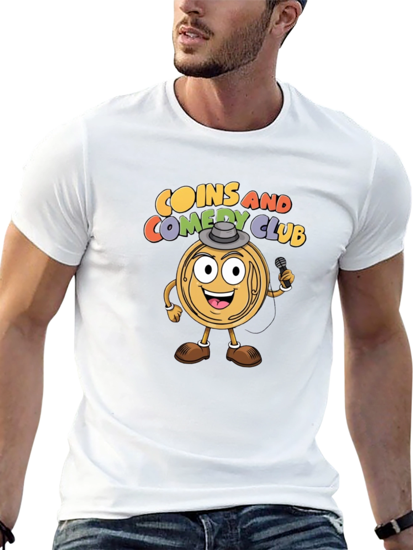 Coins and Comedy Club Graphic T-Shirt