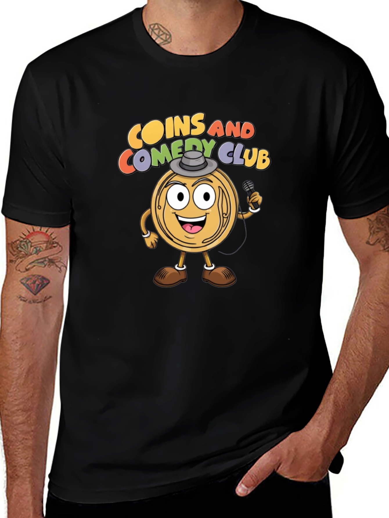 Coins and Comedy Club Graphic T-Shirt
