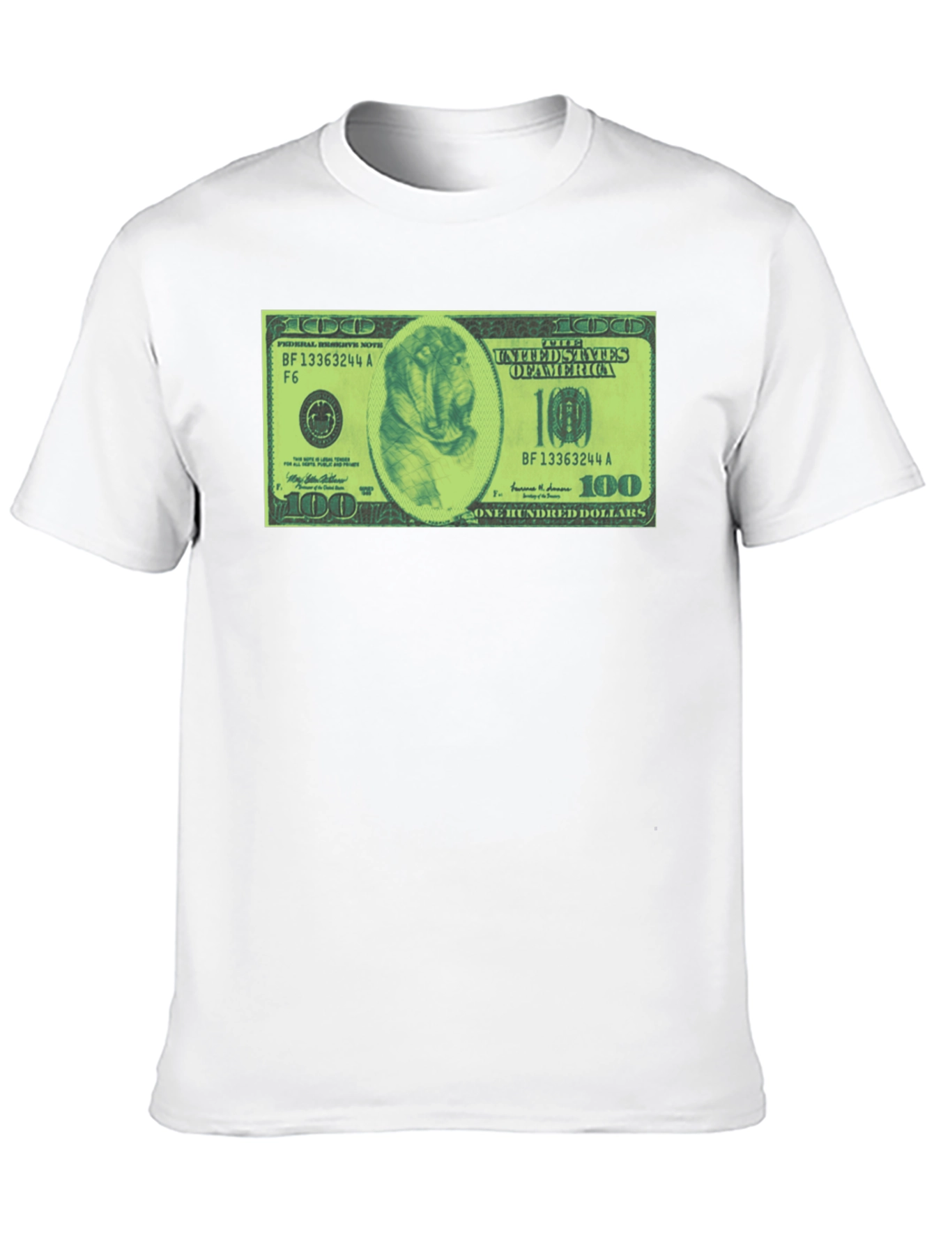 Mens Black Graphic Tee with Dog Dollar Bill Design