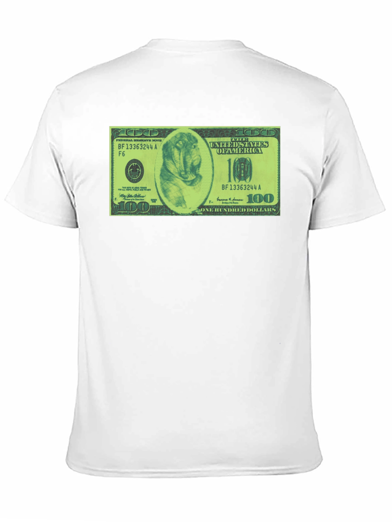 Mens Black Graphic Tee with Dog Dollar Bill Design