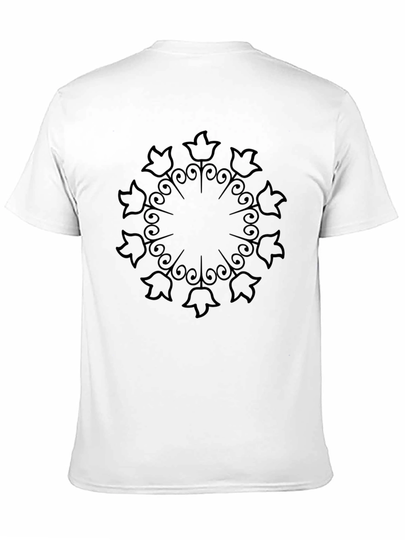 Floral Mandala Graphic T-Shirt - Black