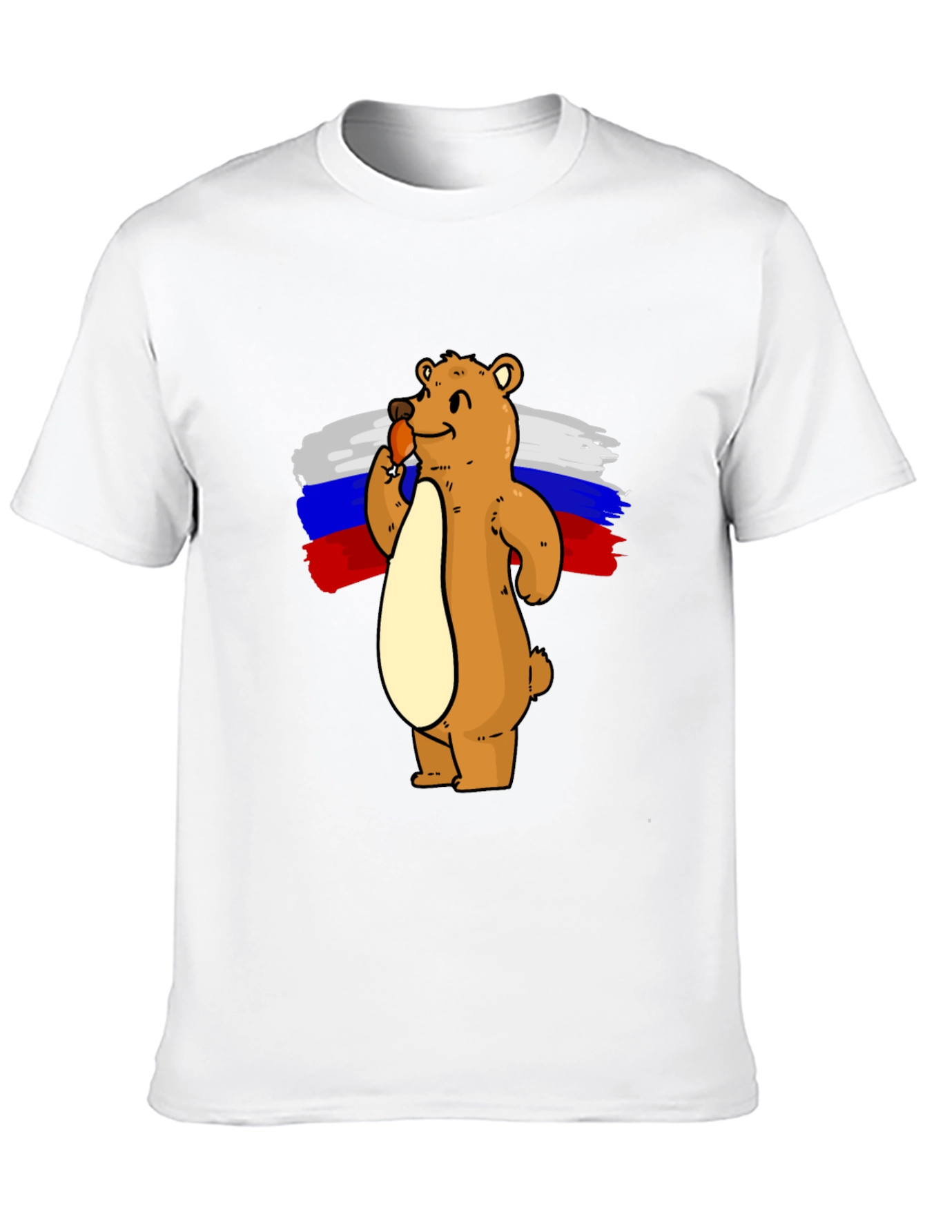 Bear with Ice Cream Russian Flag T-Shirt
