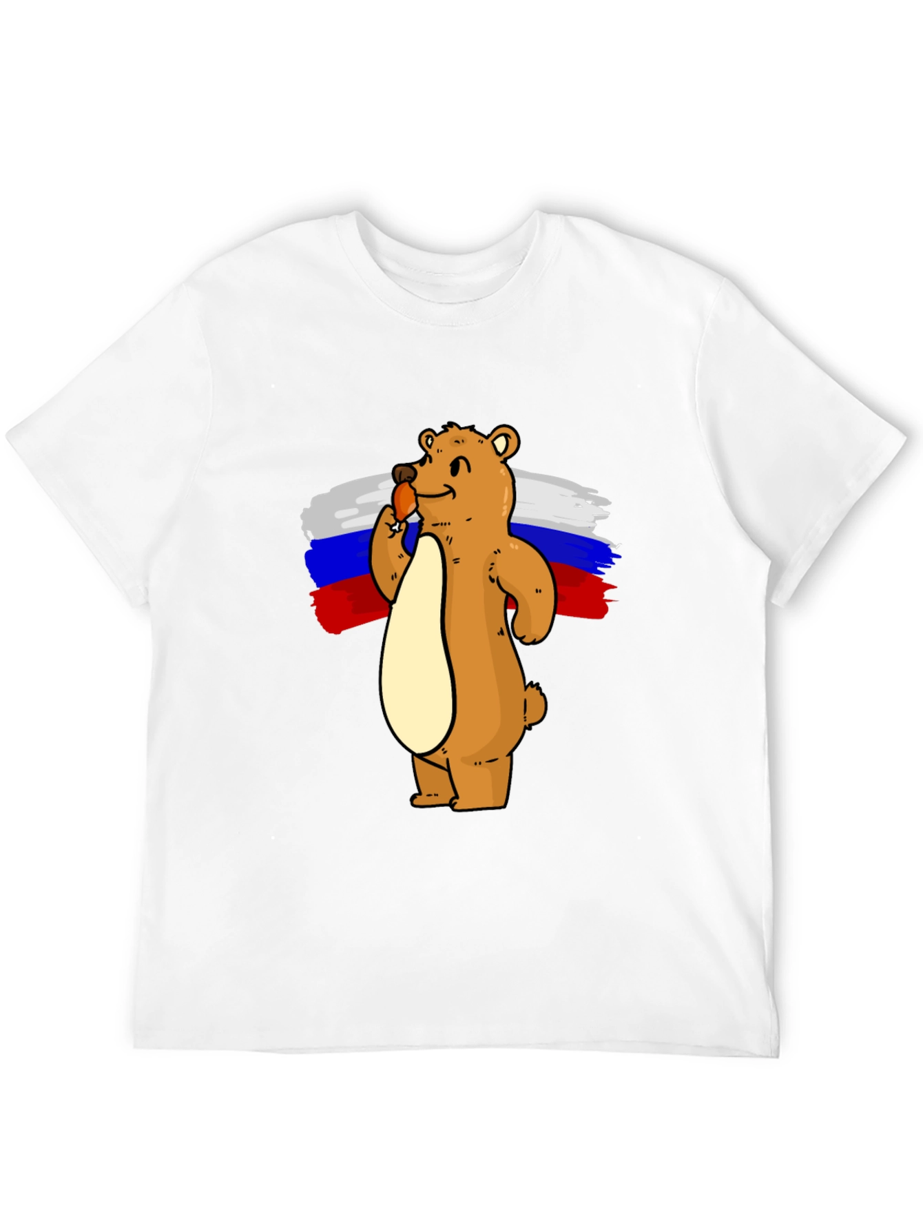 Bear with Ice Cream Russian Flag T-Shirt