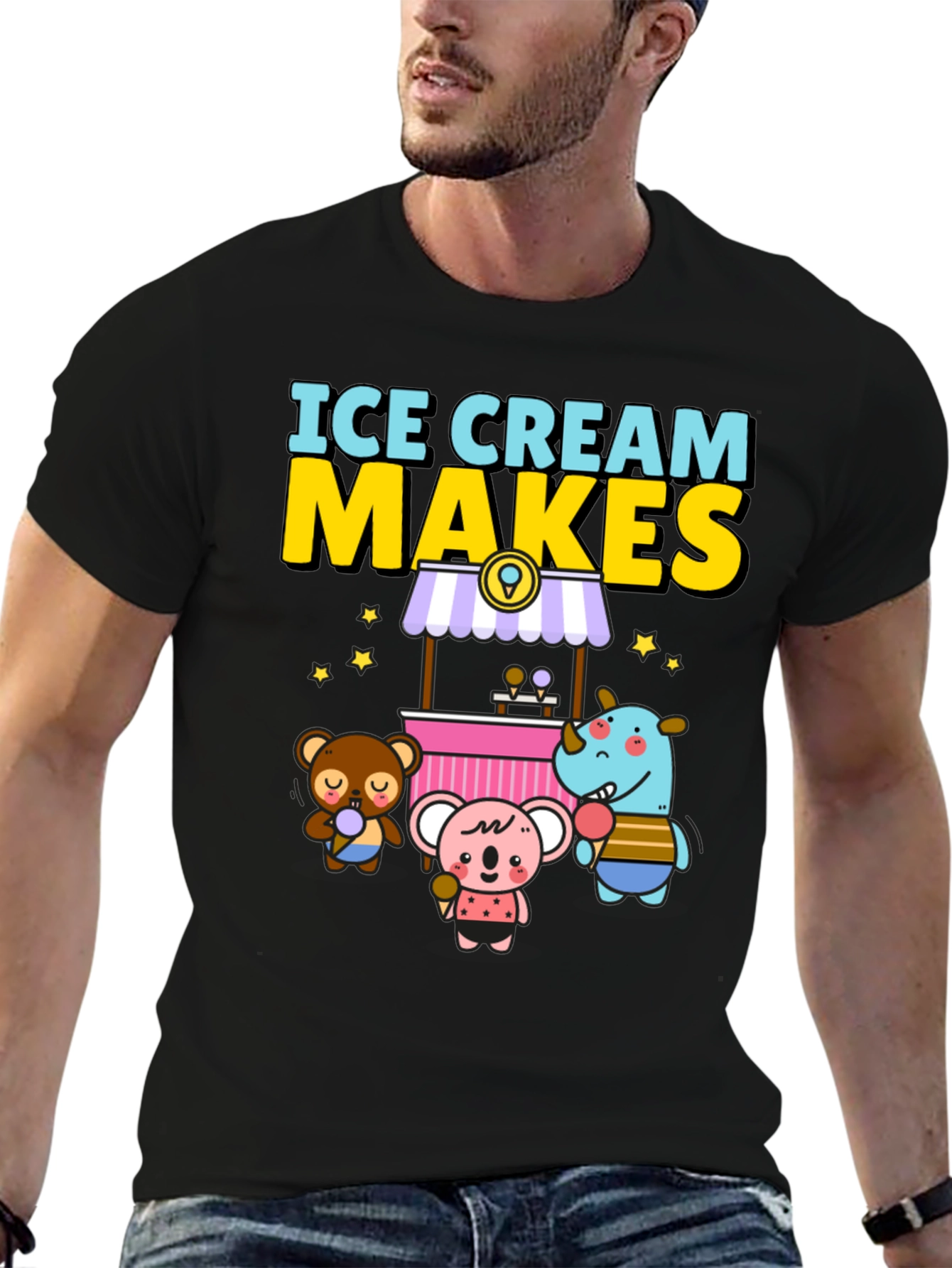 Ice Cream Makes Animals Happy T-Shirt