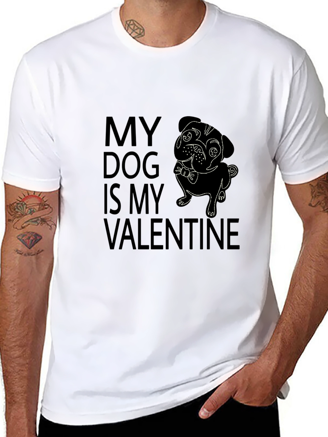 My Dog is My Valentine T-Shirt - Pug