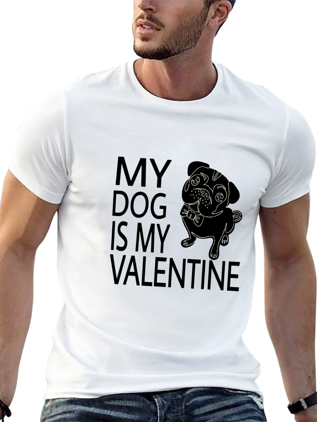 My Dog is My Valentine T-Shirt - Pug