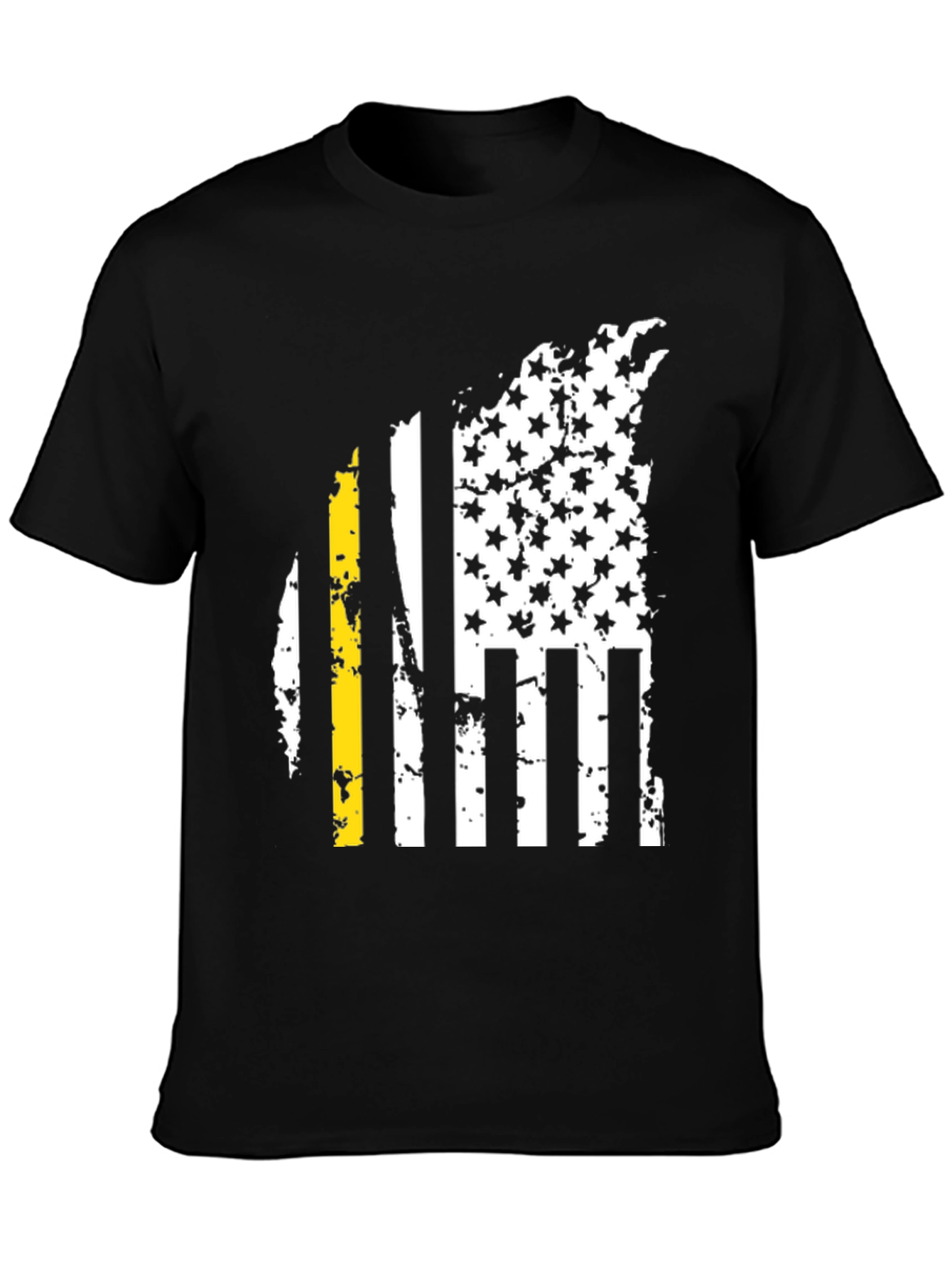American Flag Thin Yellow Line Mens Tee