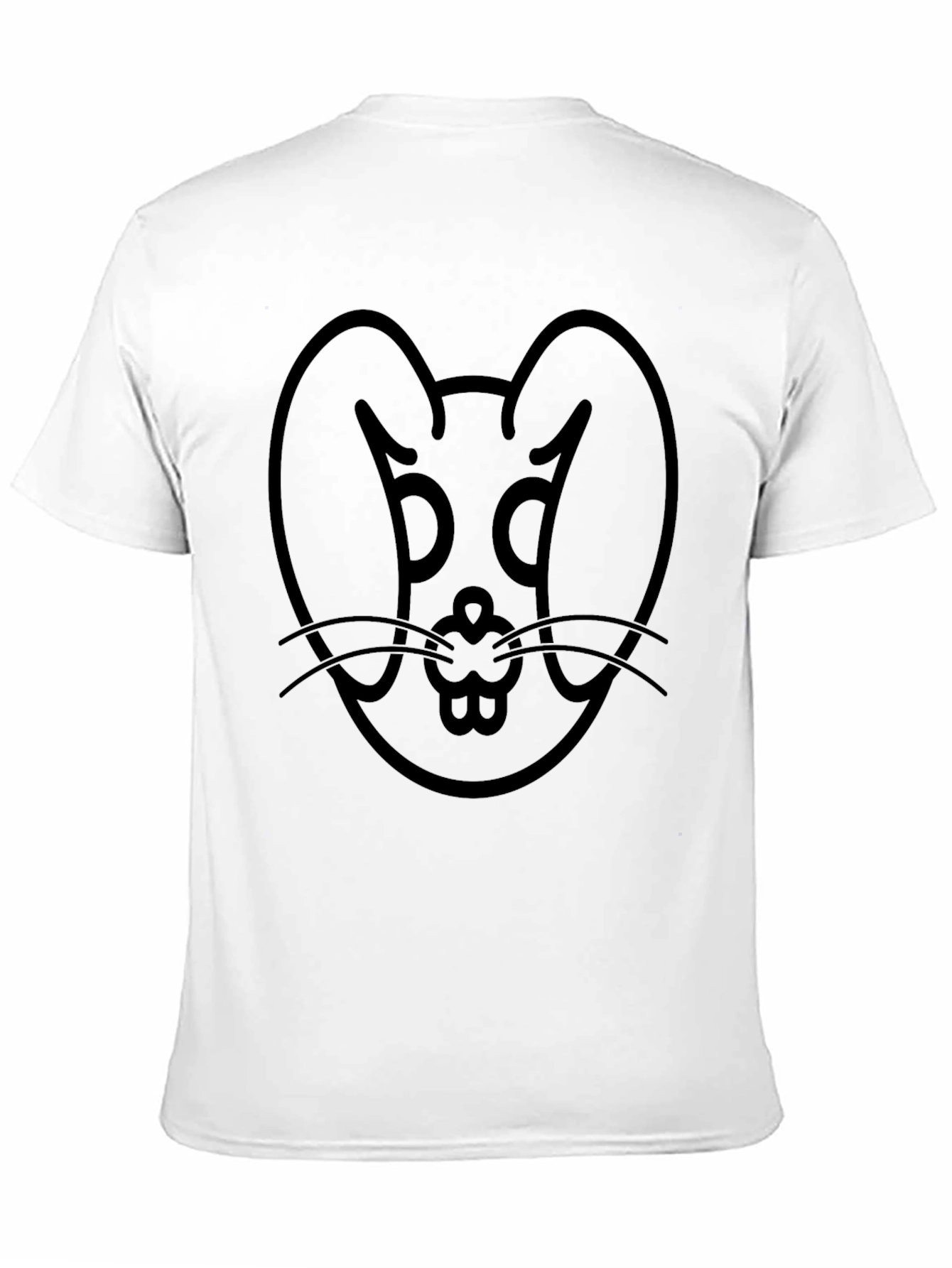 Black Rabbit Graphic Tee - Minimalist Design