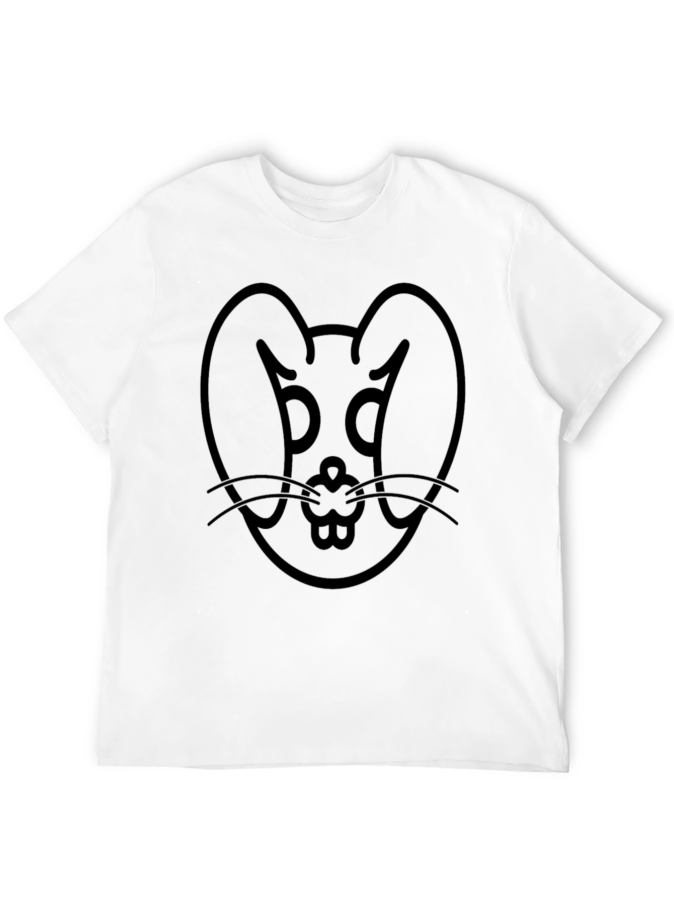 Black Rabbit Graphic Tee - Minimalist Design