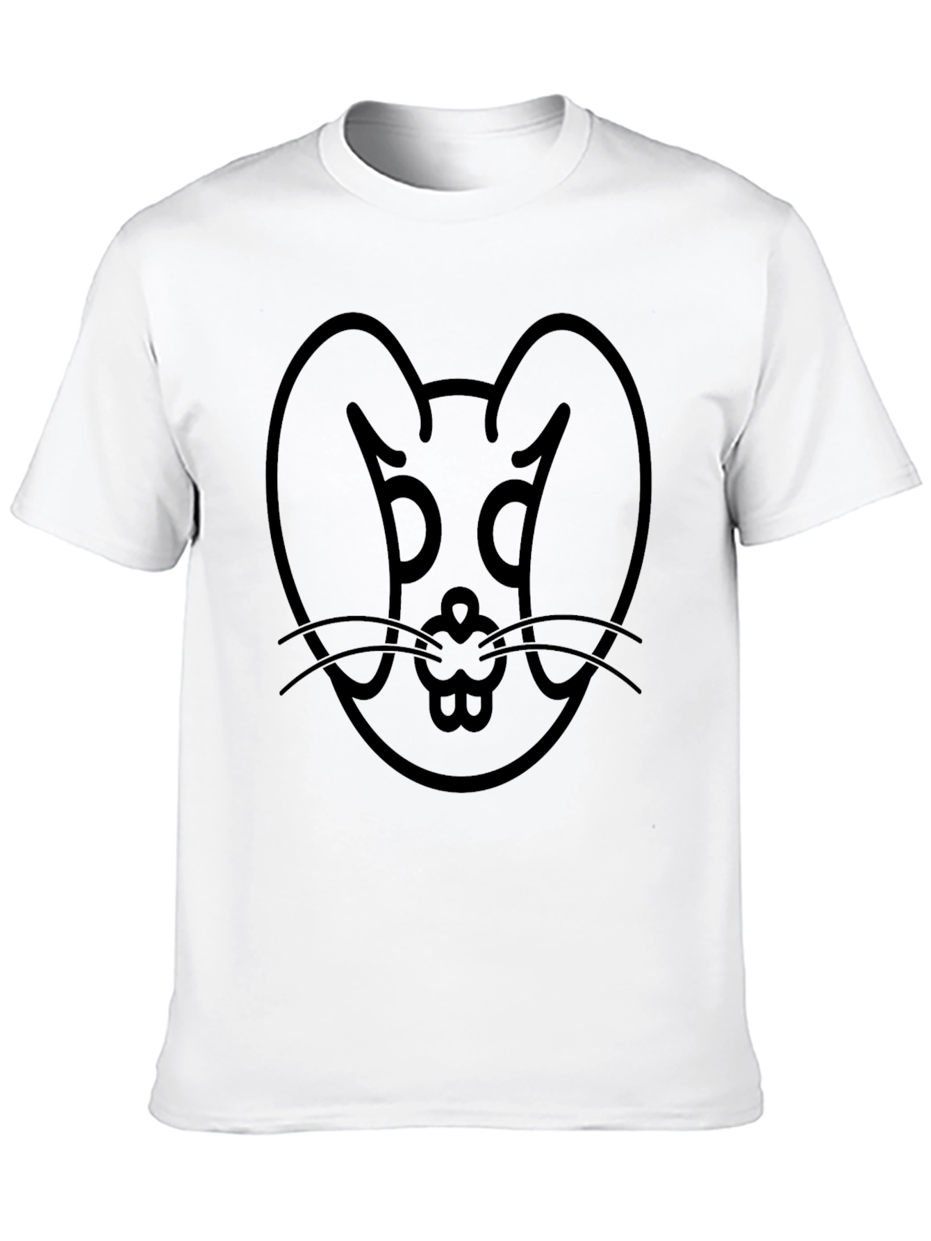 Black Rabbit Graphic Tee - Minimalist Design