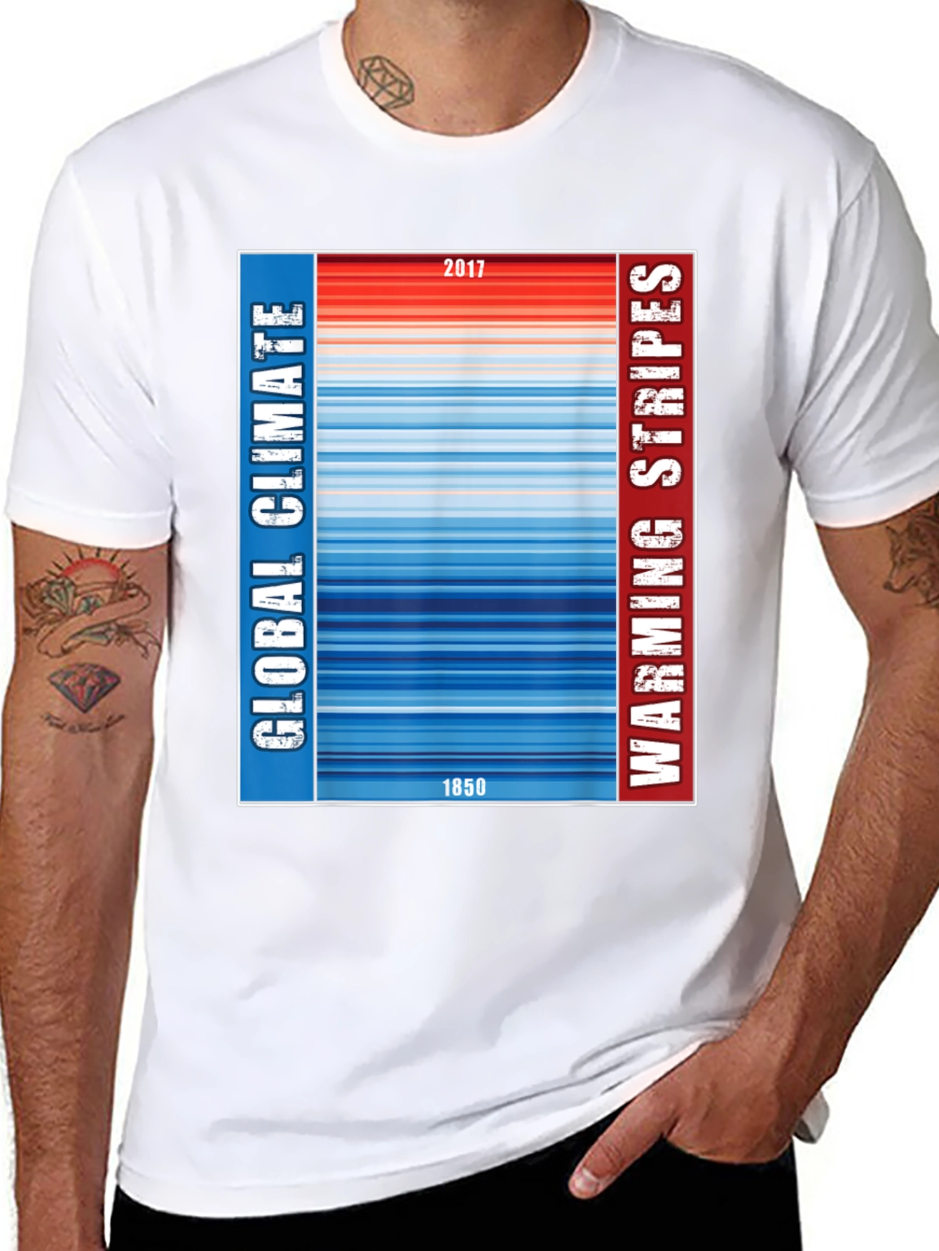 Global Climate Warming Stripes T-Shirt