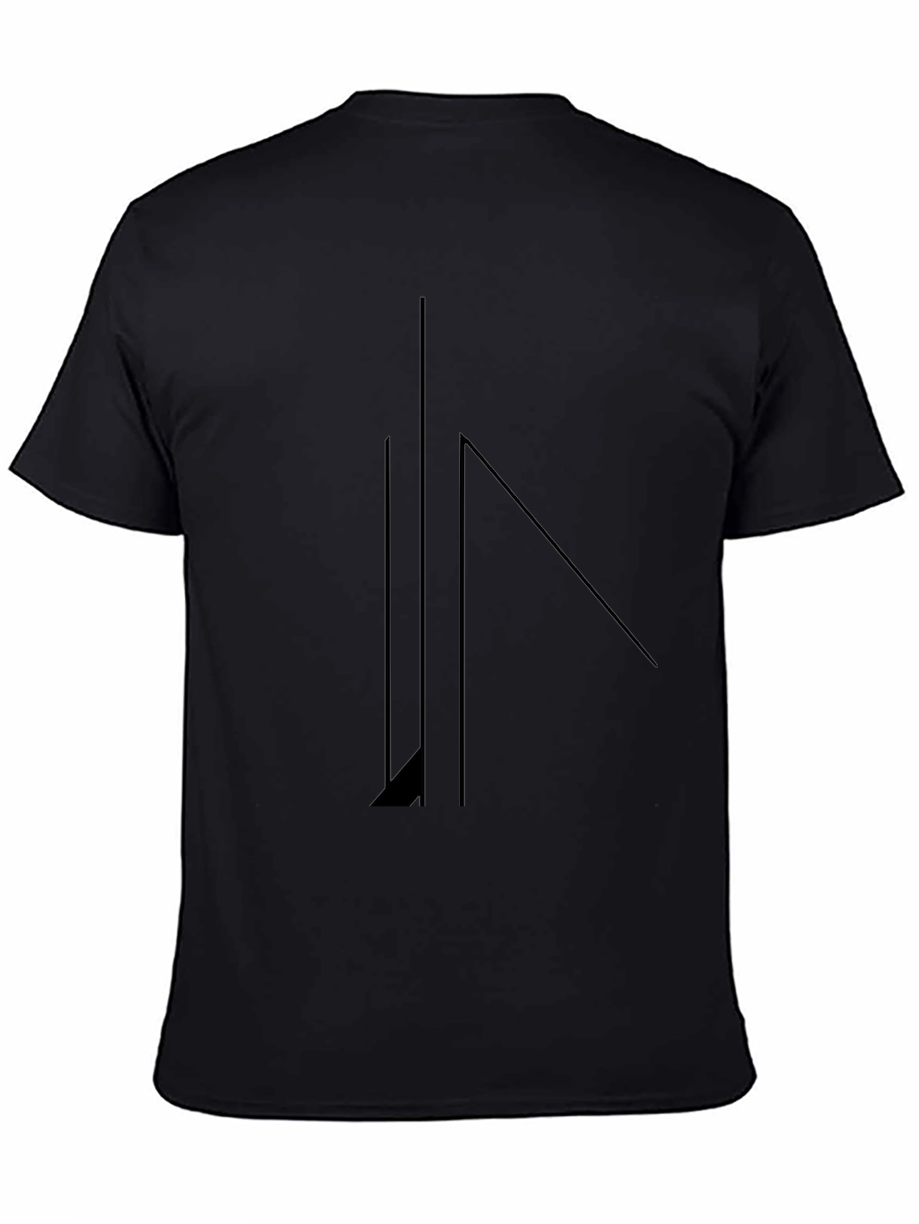 Minimalist Geometric Black T-Shirt for Men