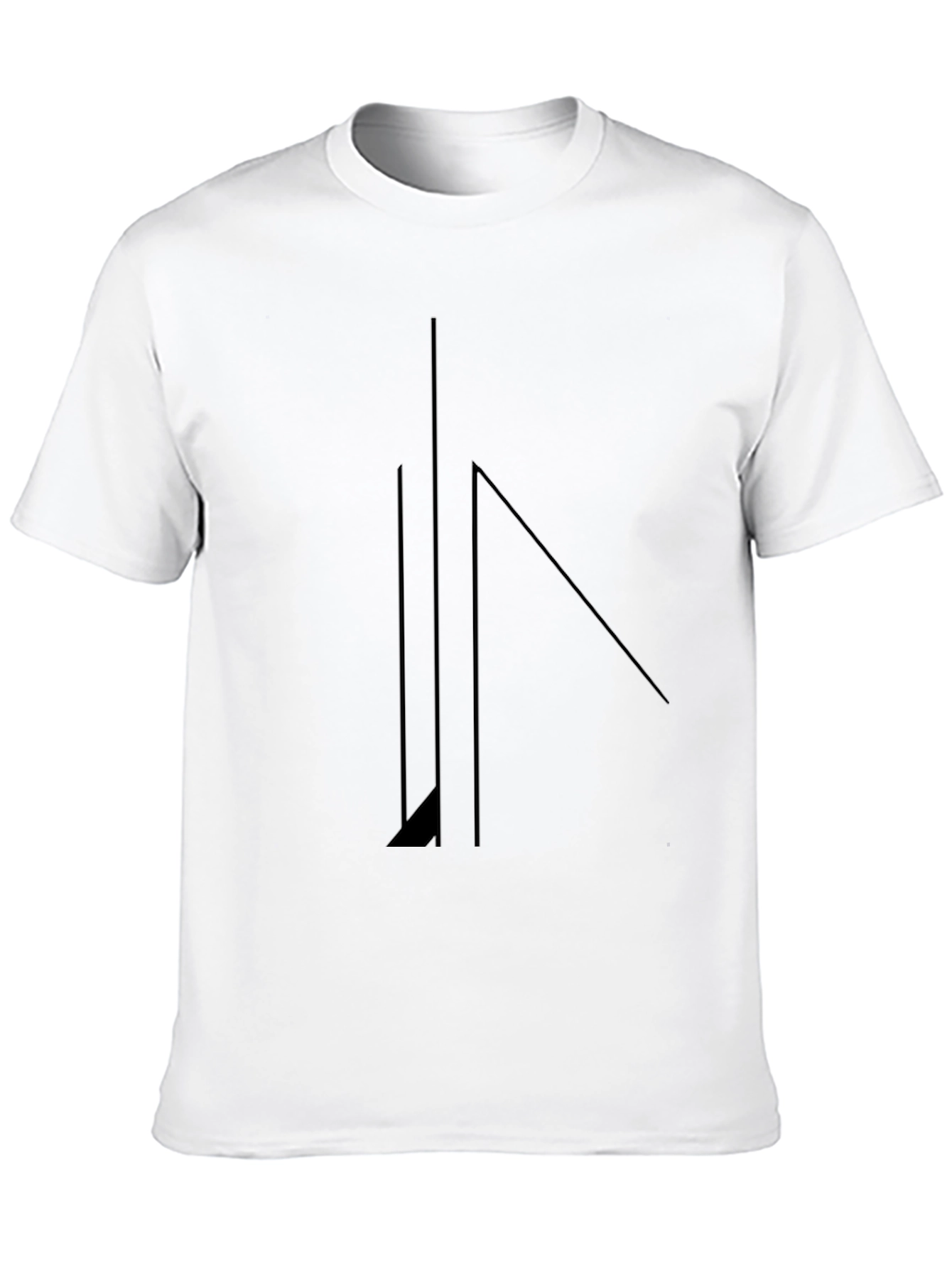 Minimalist Geometric Black T-Shirt for Men