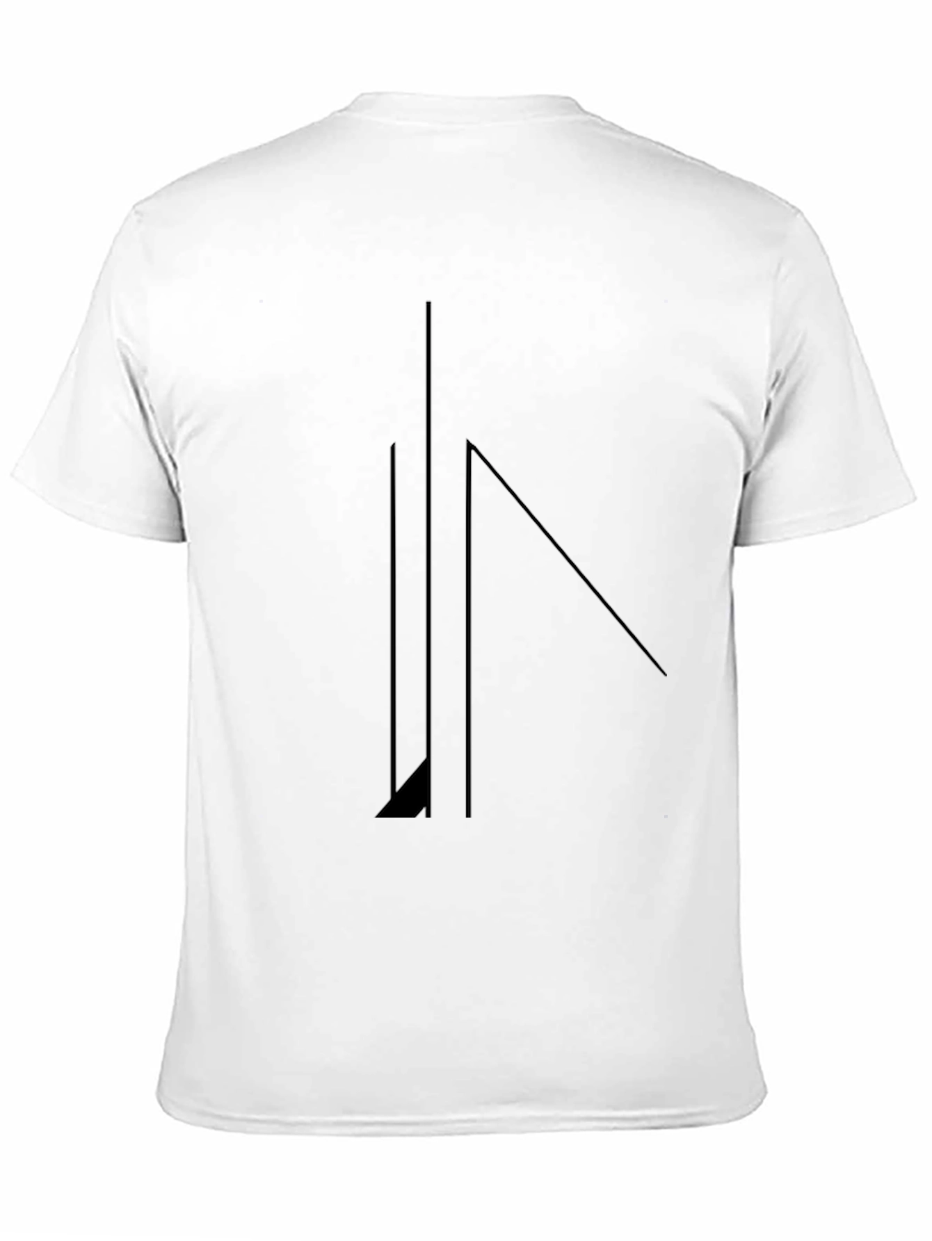 Minimalist Geometric Black T-Shirt for Men