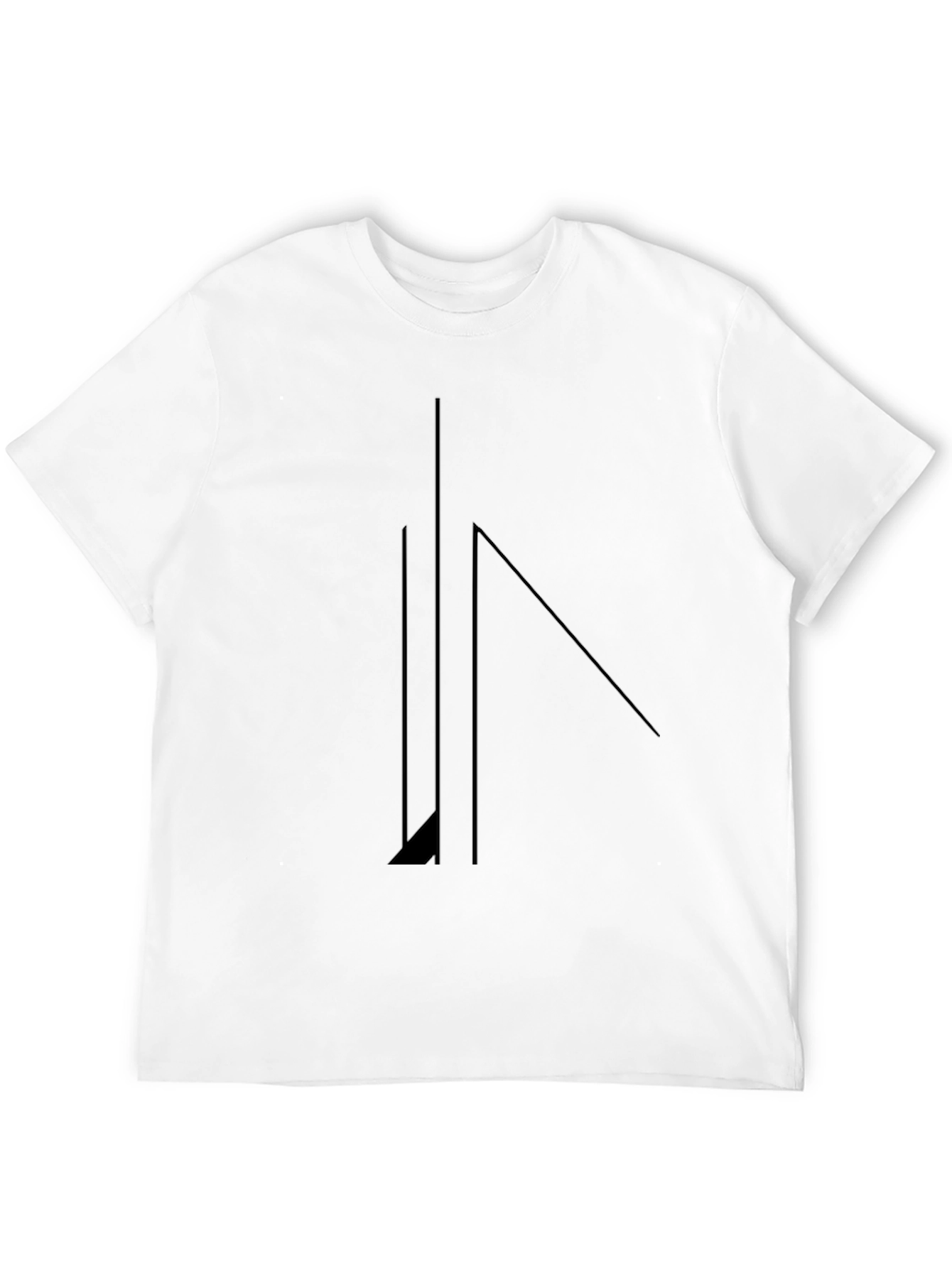 Minimalist Geometric Black T-Shirt for Men