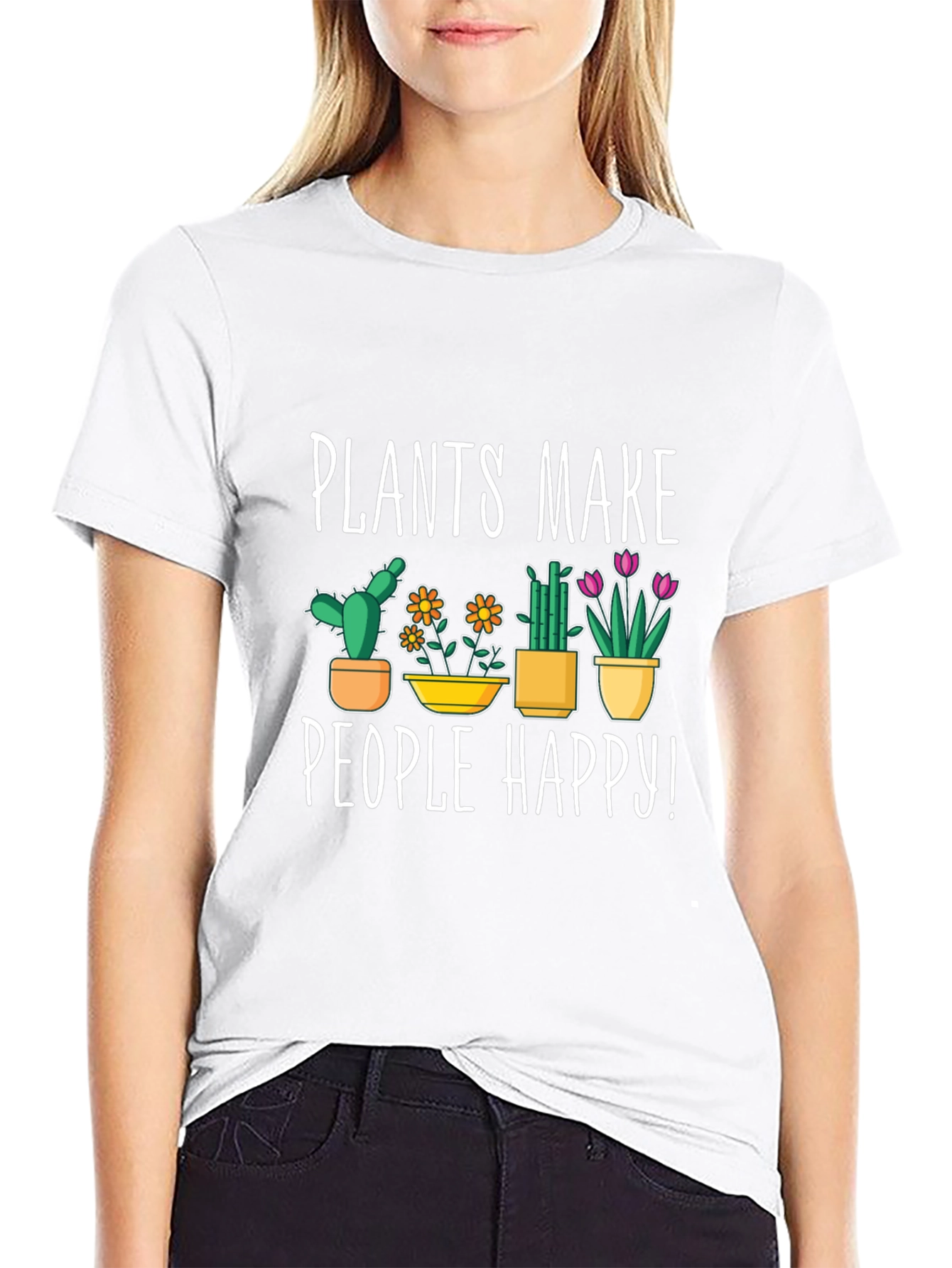 Plants Make People Happy Graphic T-Shirt