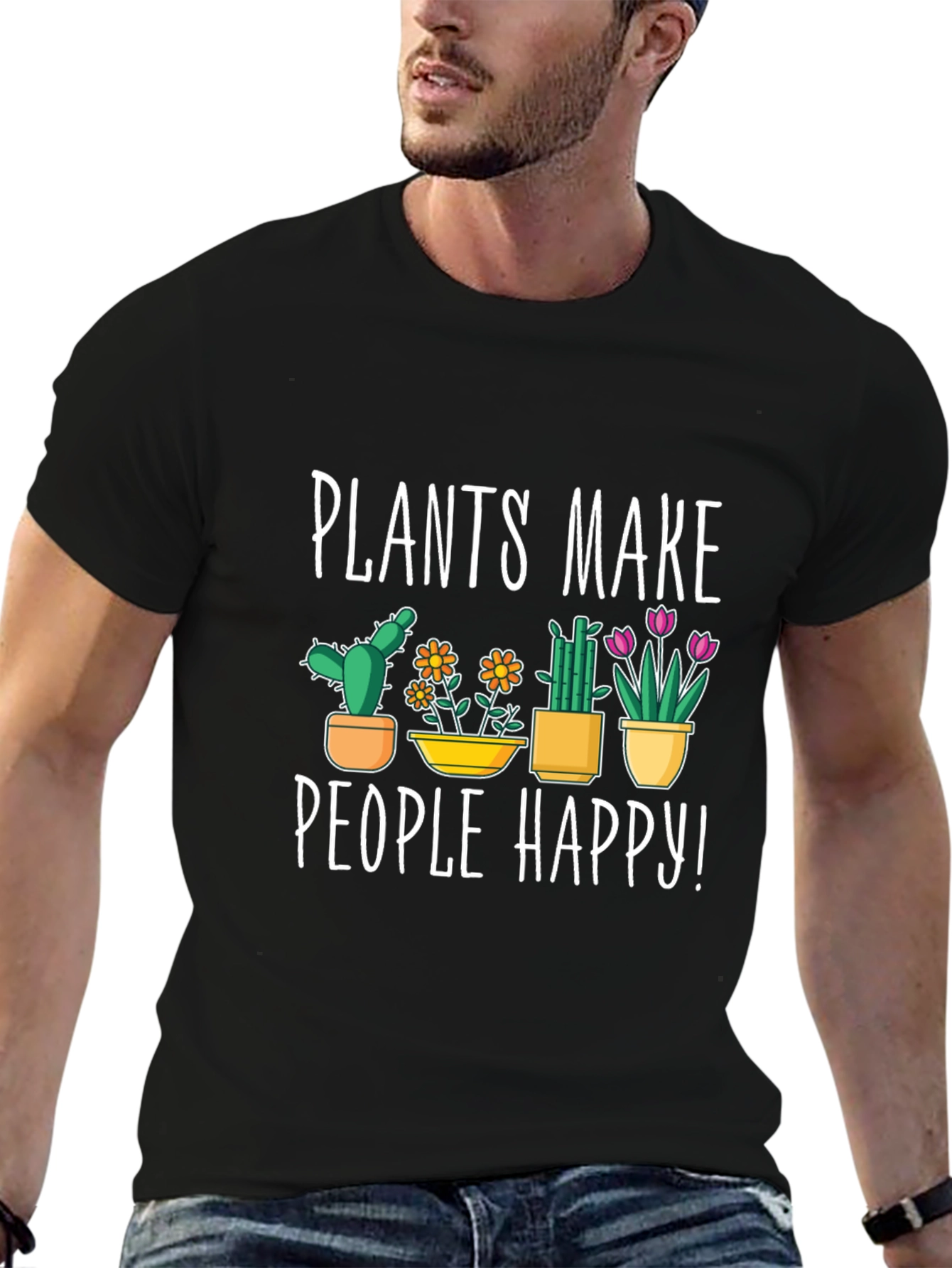 Plants Make People Happy Graphic T-Shirt
