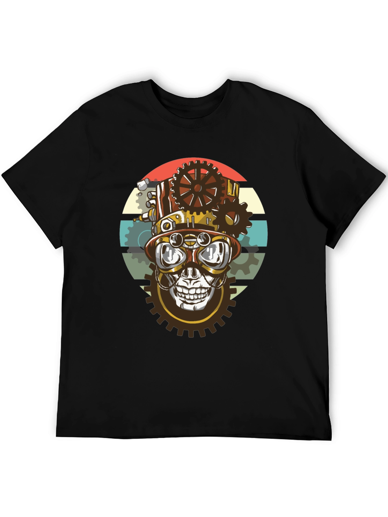 Steampunk Skull Gear T-Shirt - Graphic Tee