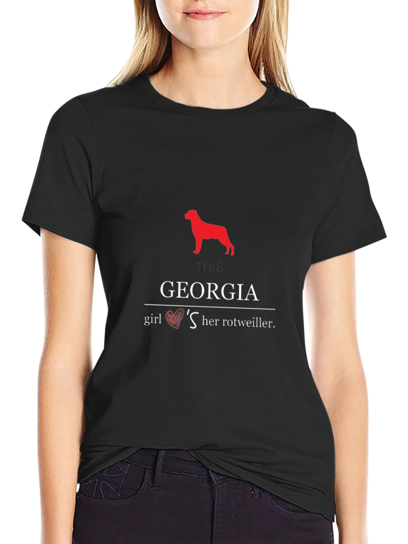 Georgia Rottweiler Lover Black T-Shirt